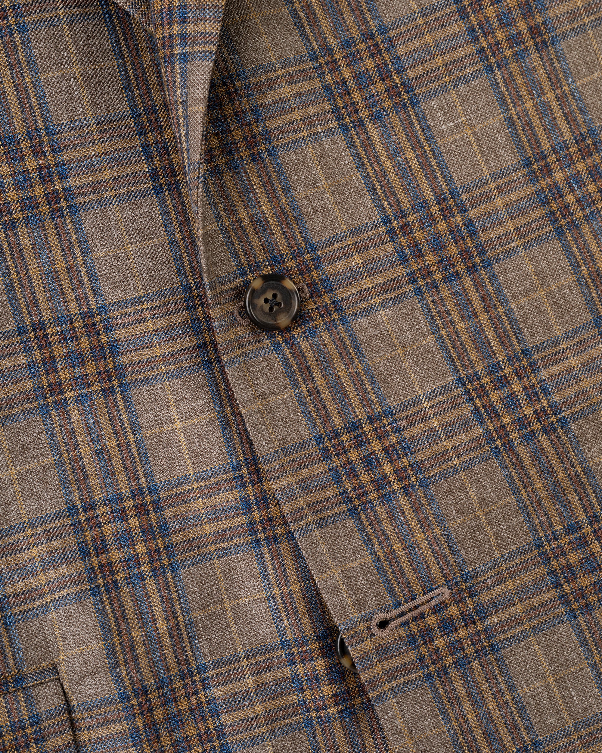 Made-in-Canada Light Brown Plaid Wool/Linen Sport Coat