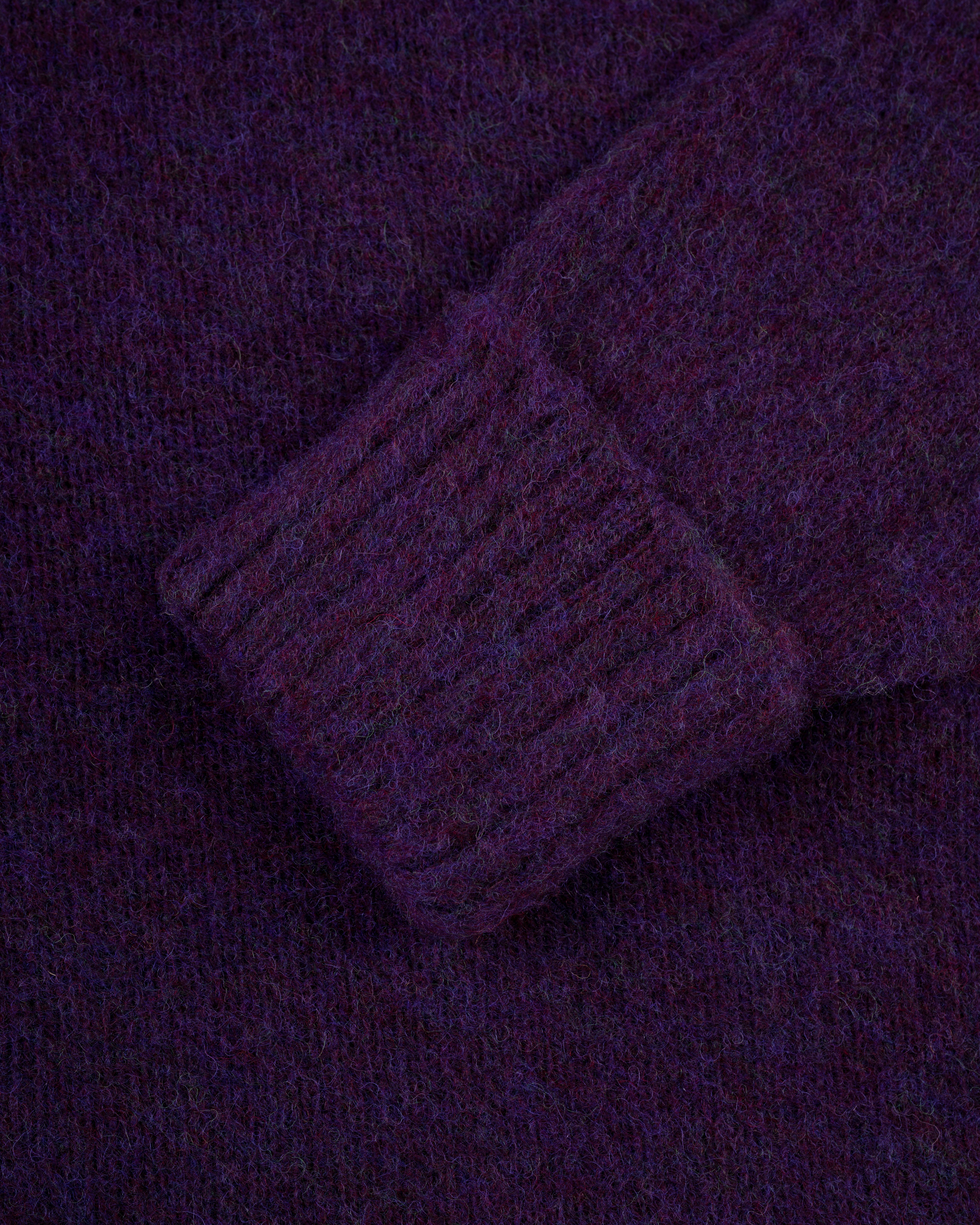 Made-in-Scotland Purple Shaggy Dog Sweater - Classic Fit