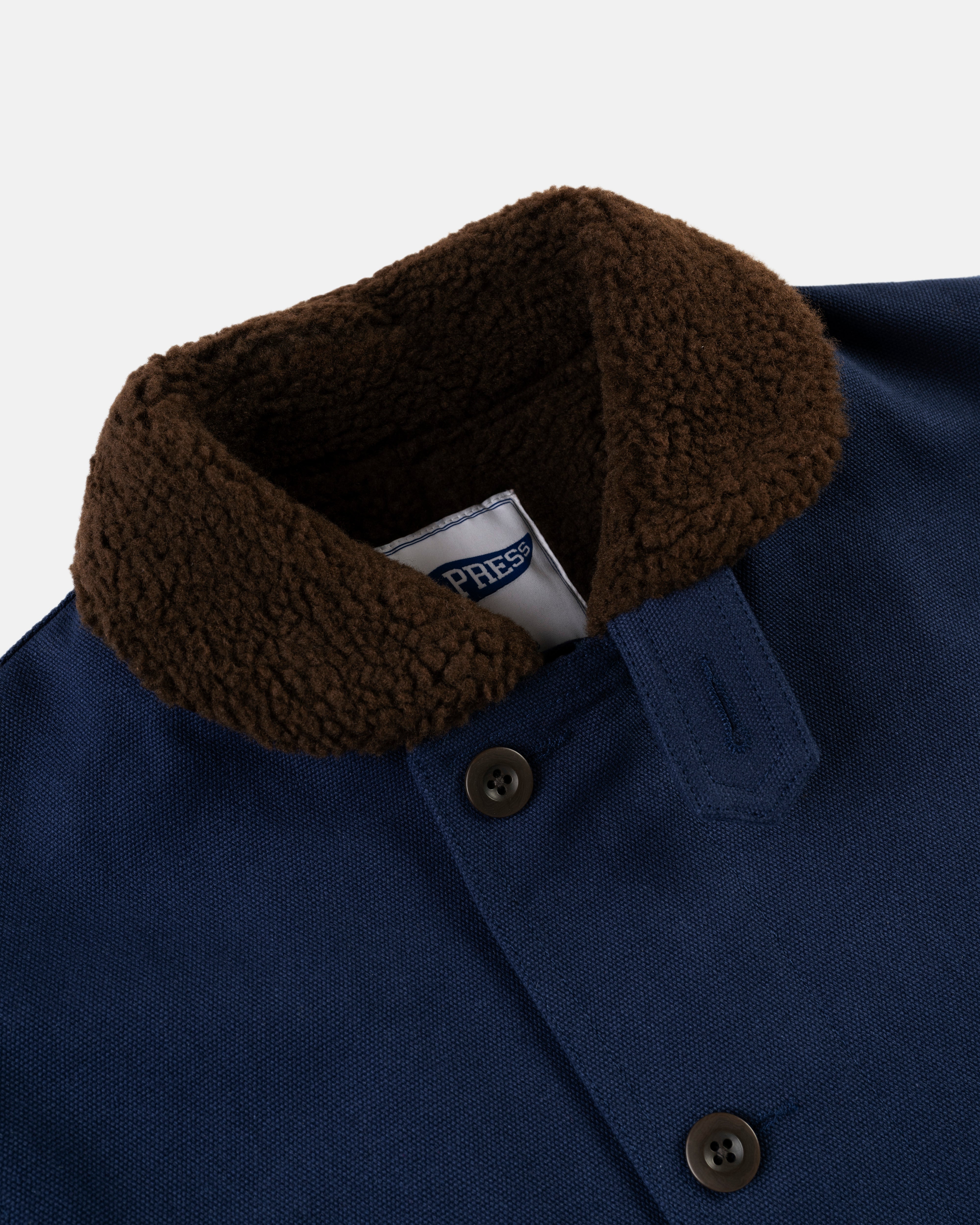 Navy Fleece-lined Canvas Deck Jacket