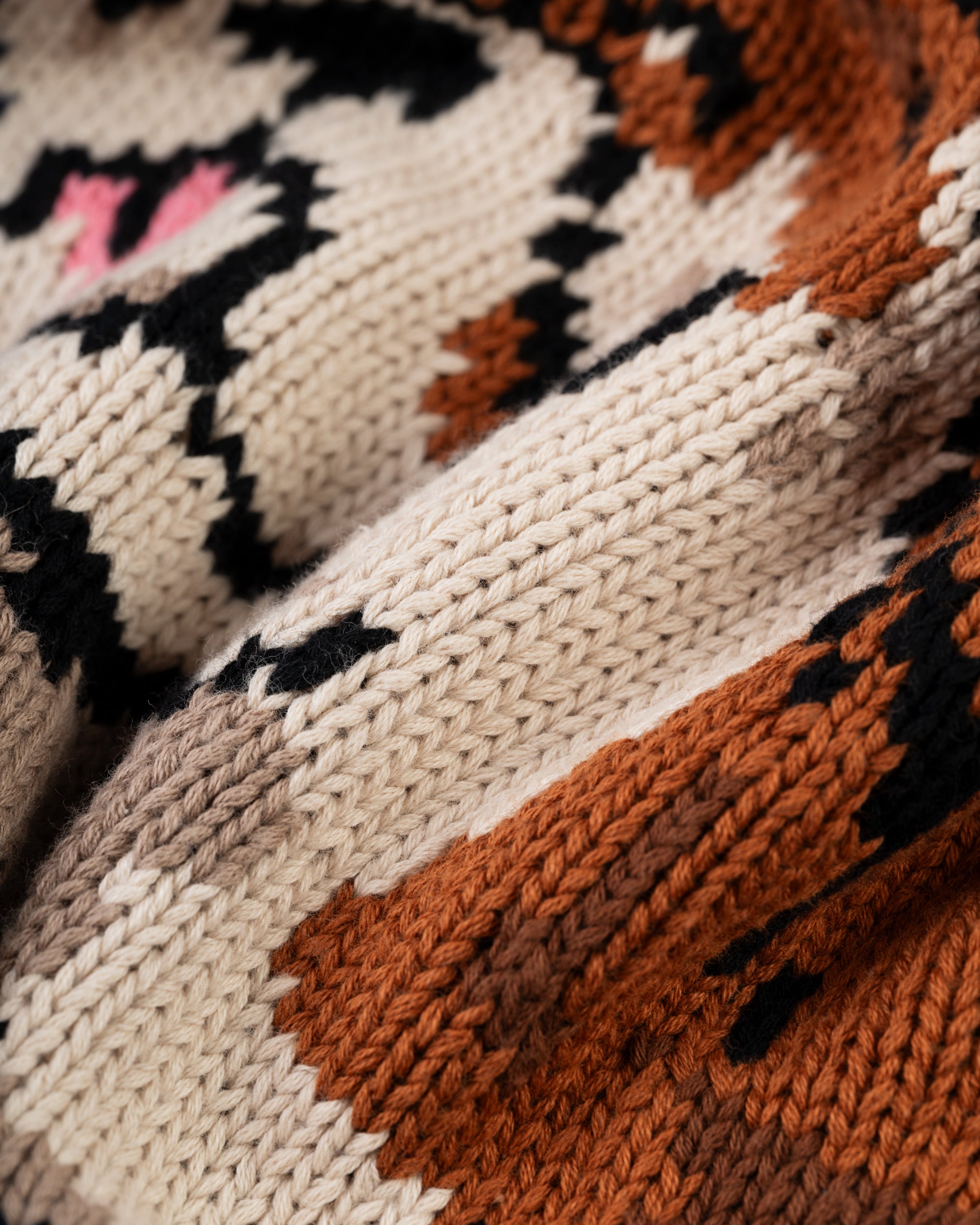 Bulldog Intarsia Knit Cotton Sweater