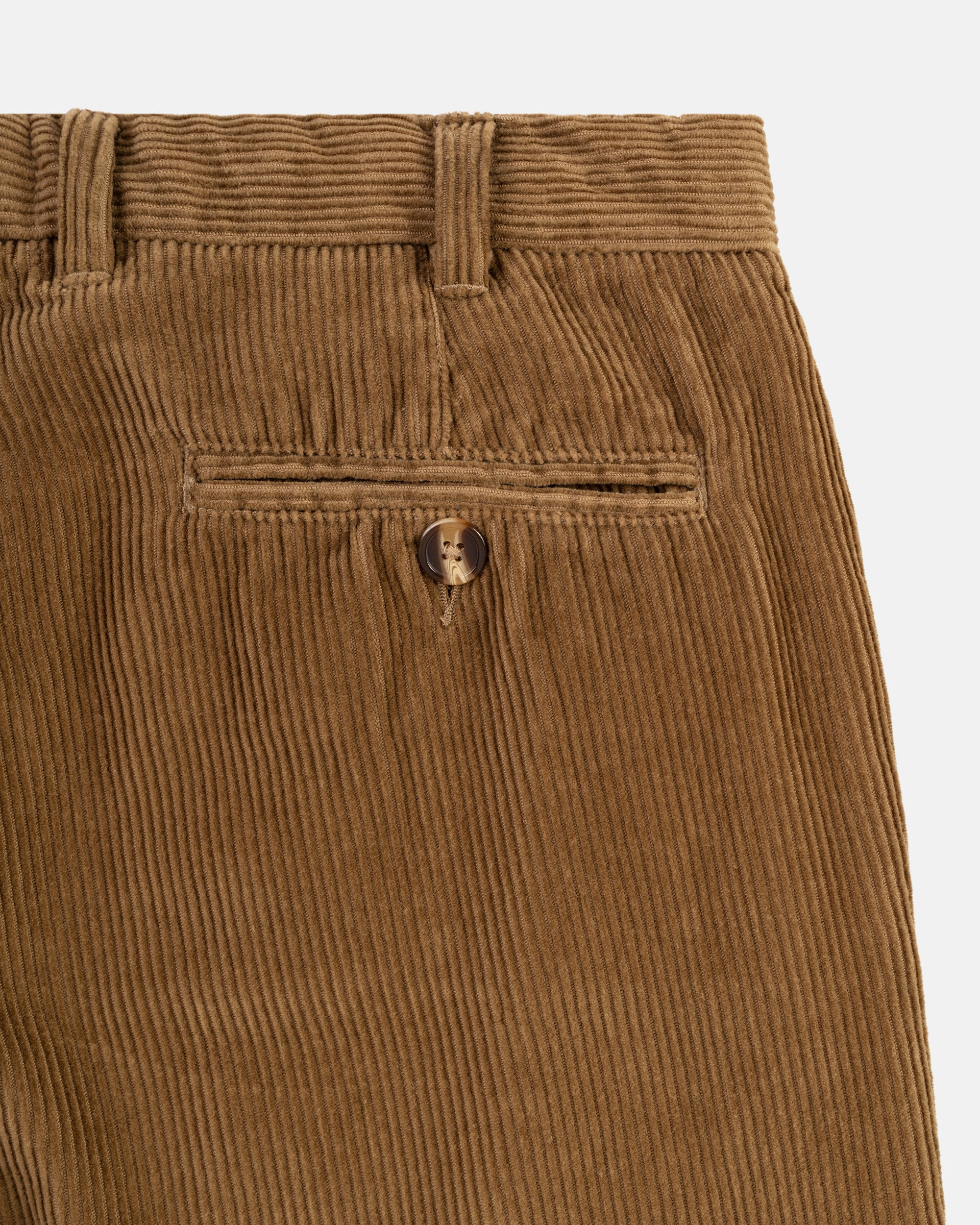 Tan Wide Wale Corduroy Trouser - Trim Fit