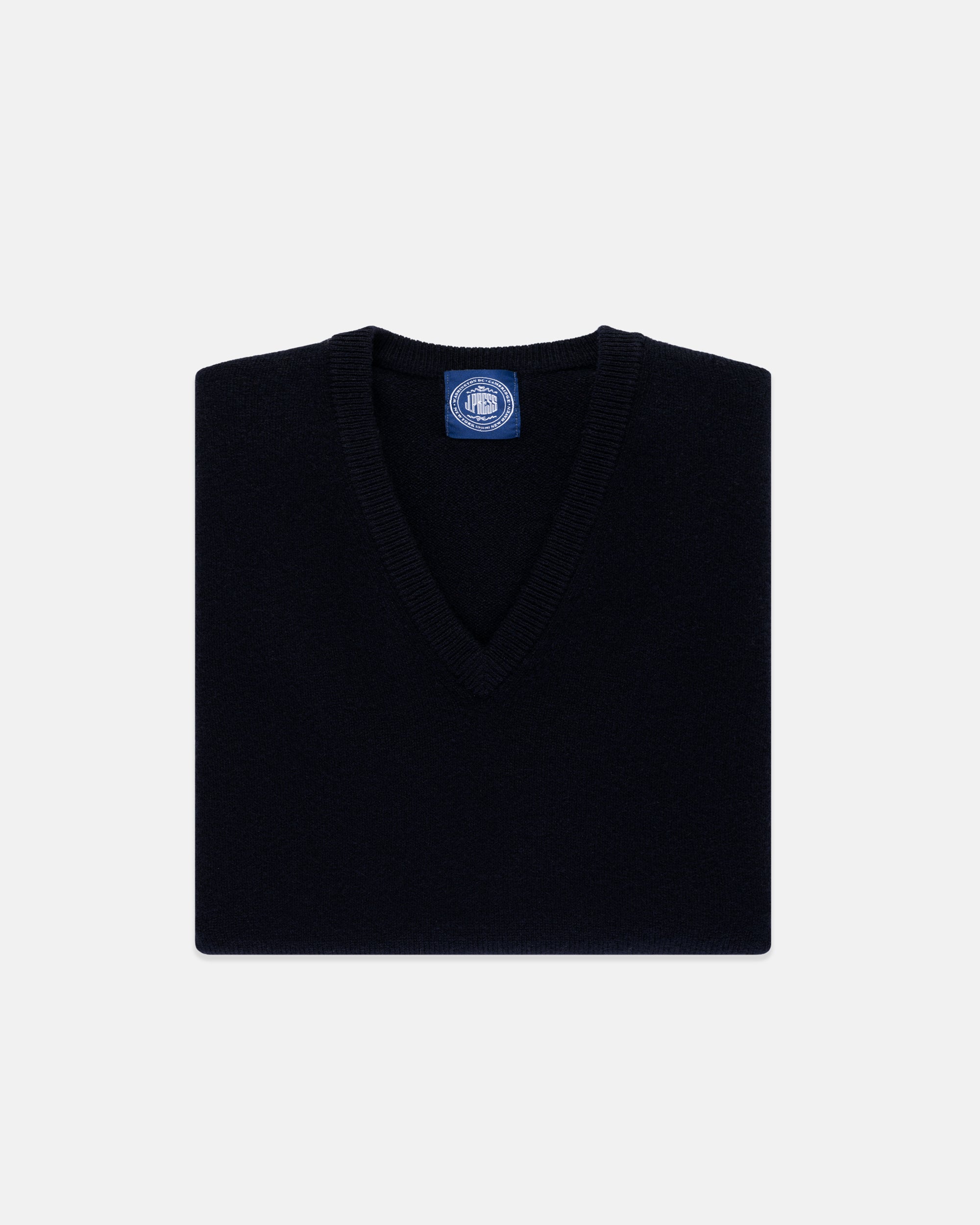 Navy Lambswool V-neck Sweater Vest