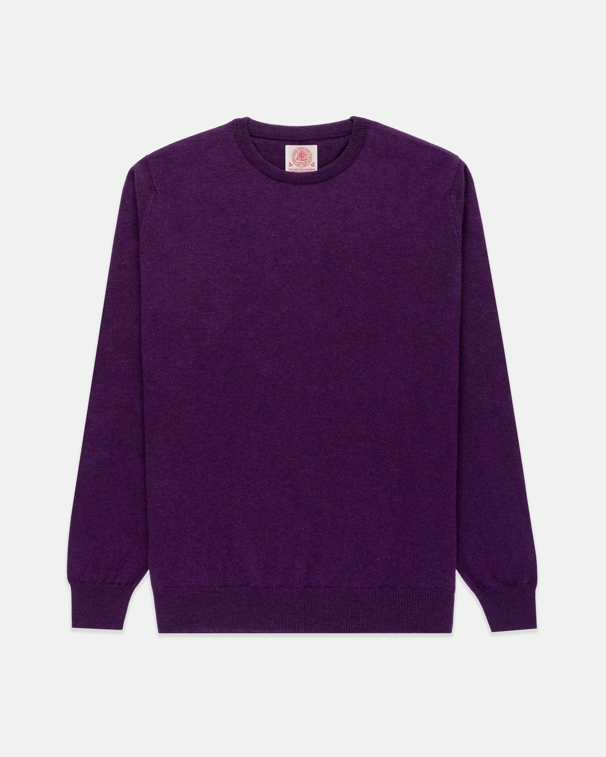 Made-in-Scotland Purple Cashmere Crewneck Sweater