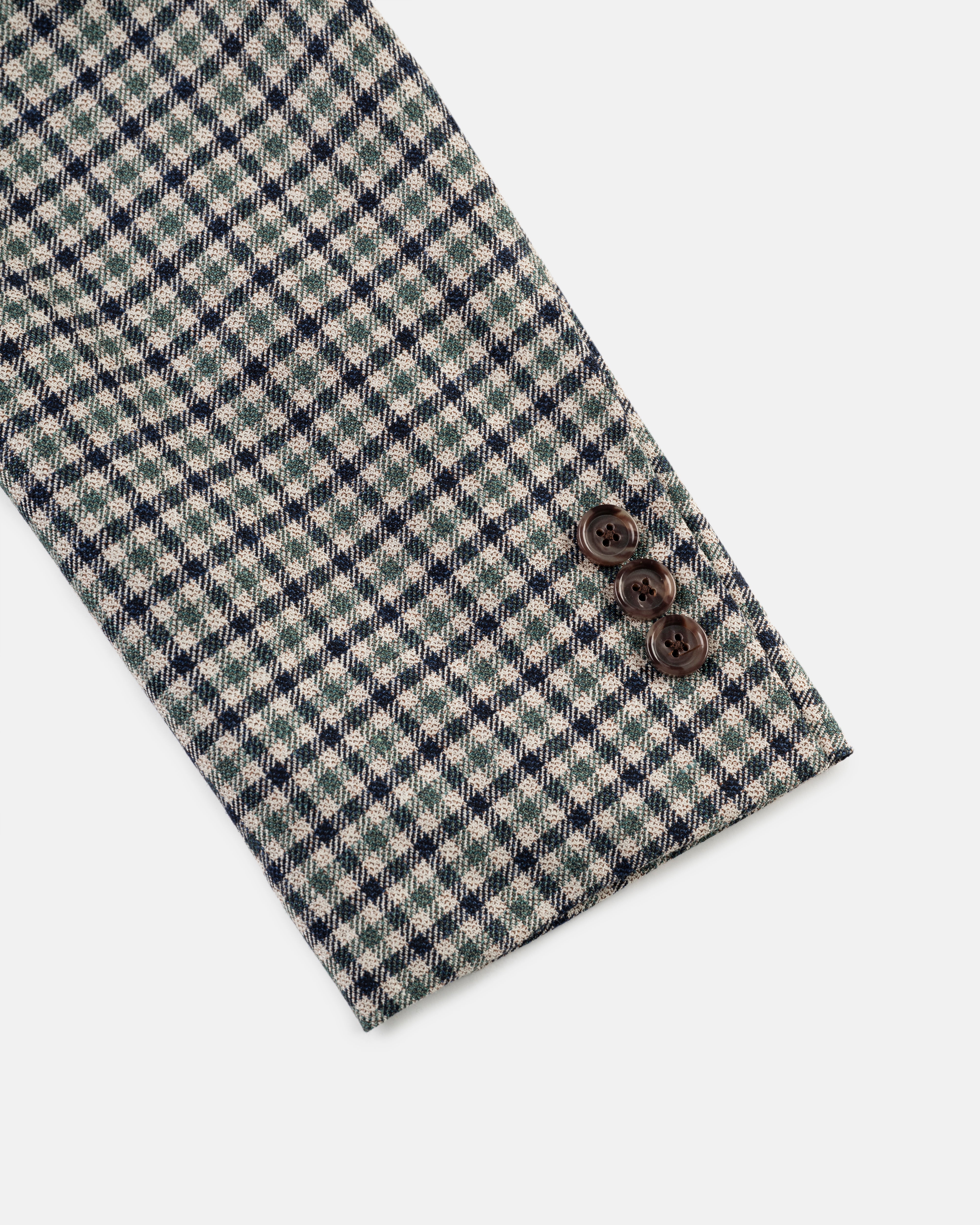 Made-in-USA Green & Black Check Wool/Linen Sport Coat