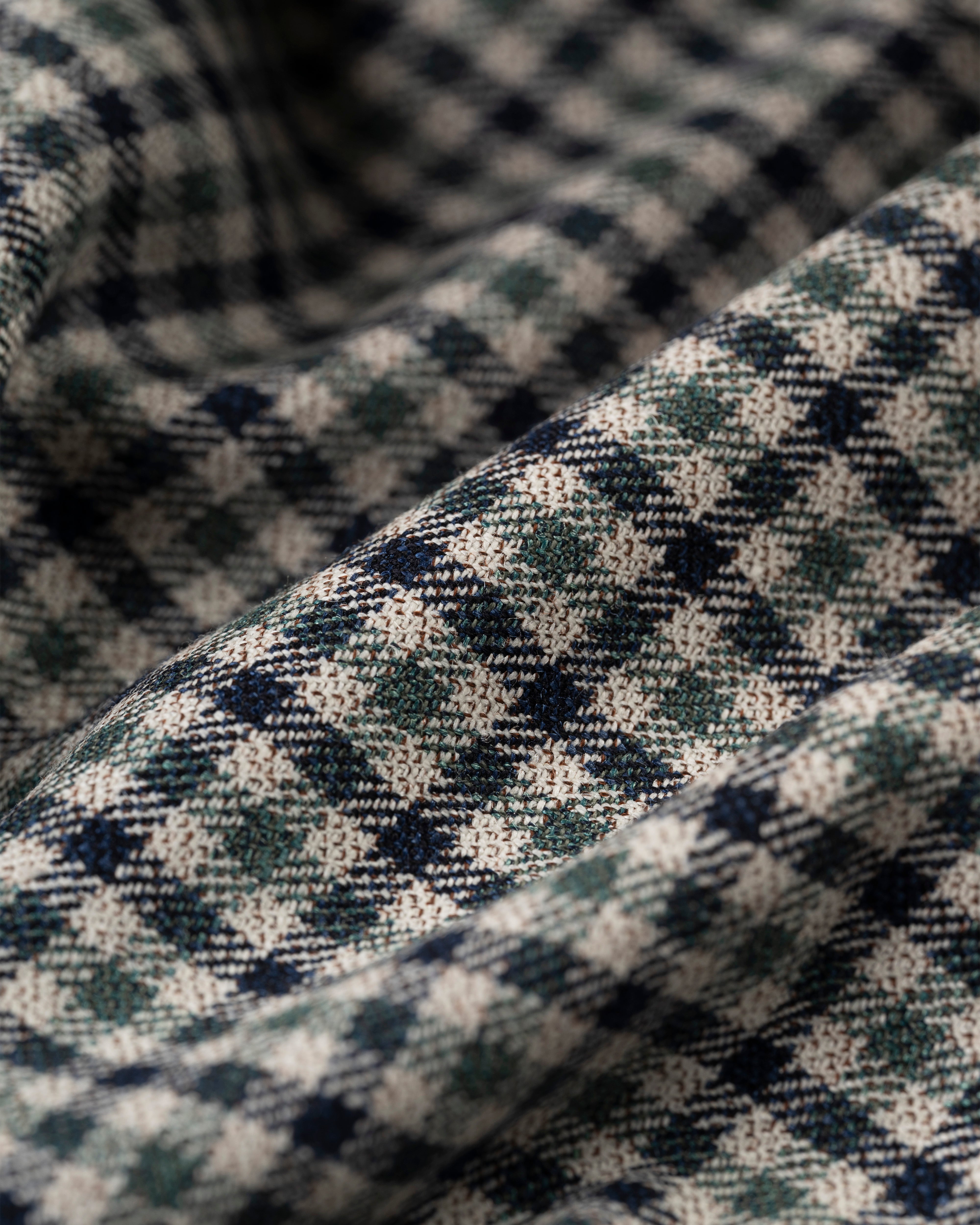 Made-in-USA Green & Black Check Wool/Linen Sport Coat