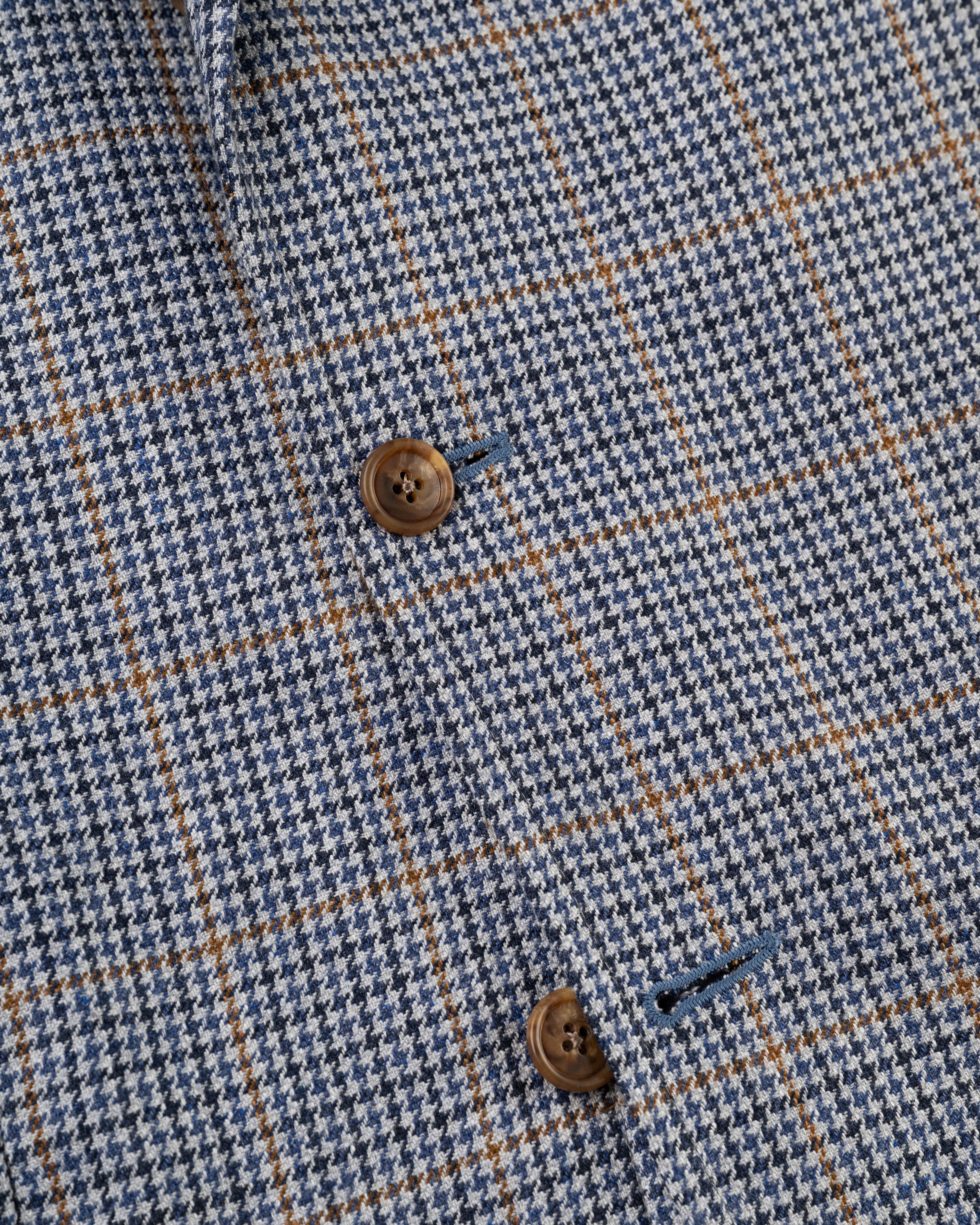 Made-in-Canada Blue & Copper Check Silk/Wool Sport Coat