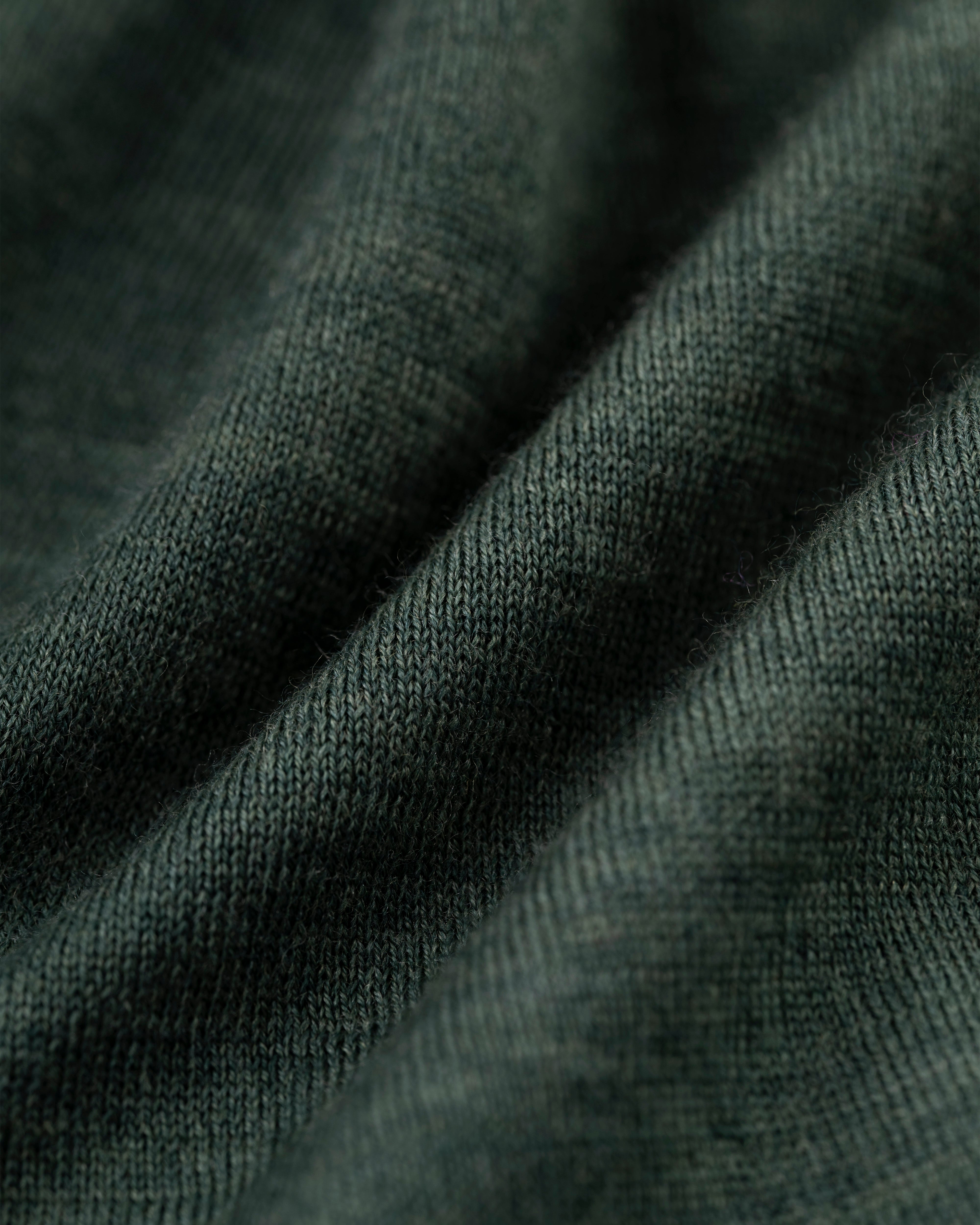 Made-in-Scotland Green Superfine Merino Wool Sweater