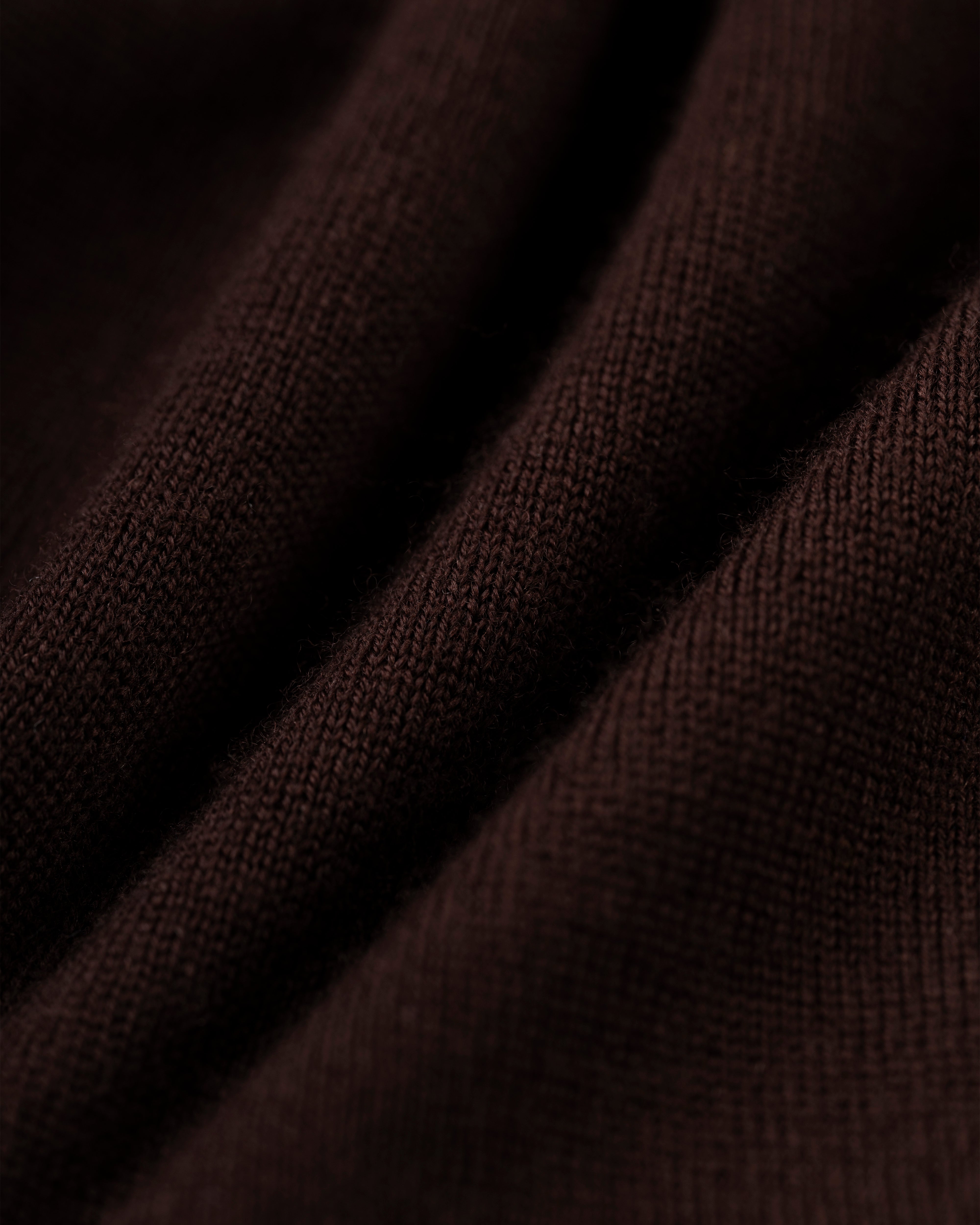 Made-in-Scotland Brown Superfine Merino Wool Sweater