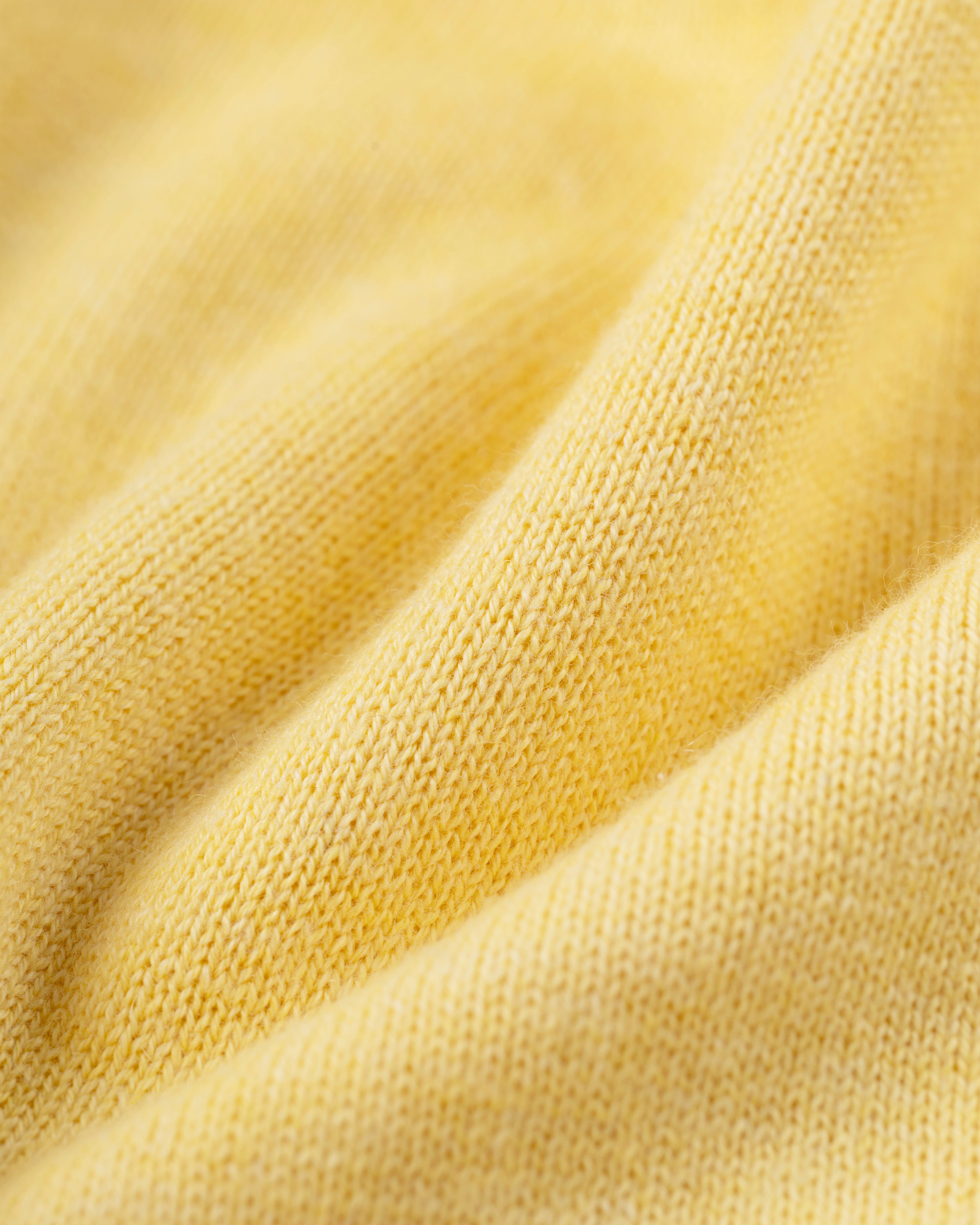 Yellow Cotton-Cashmere Quarter-Zip Sweater