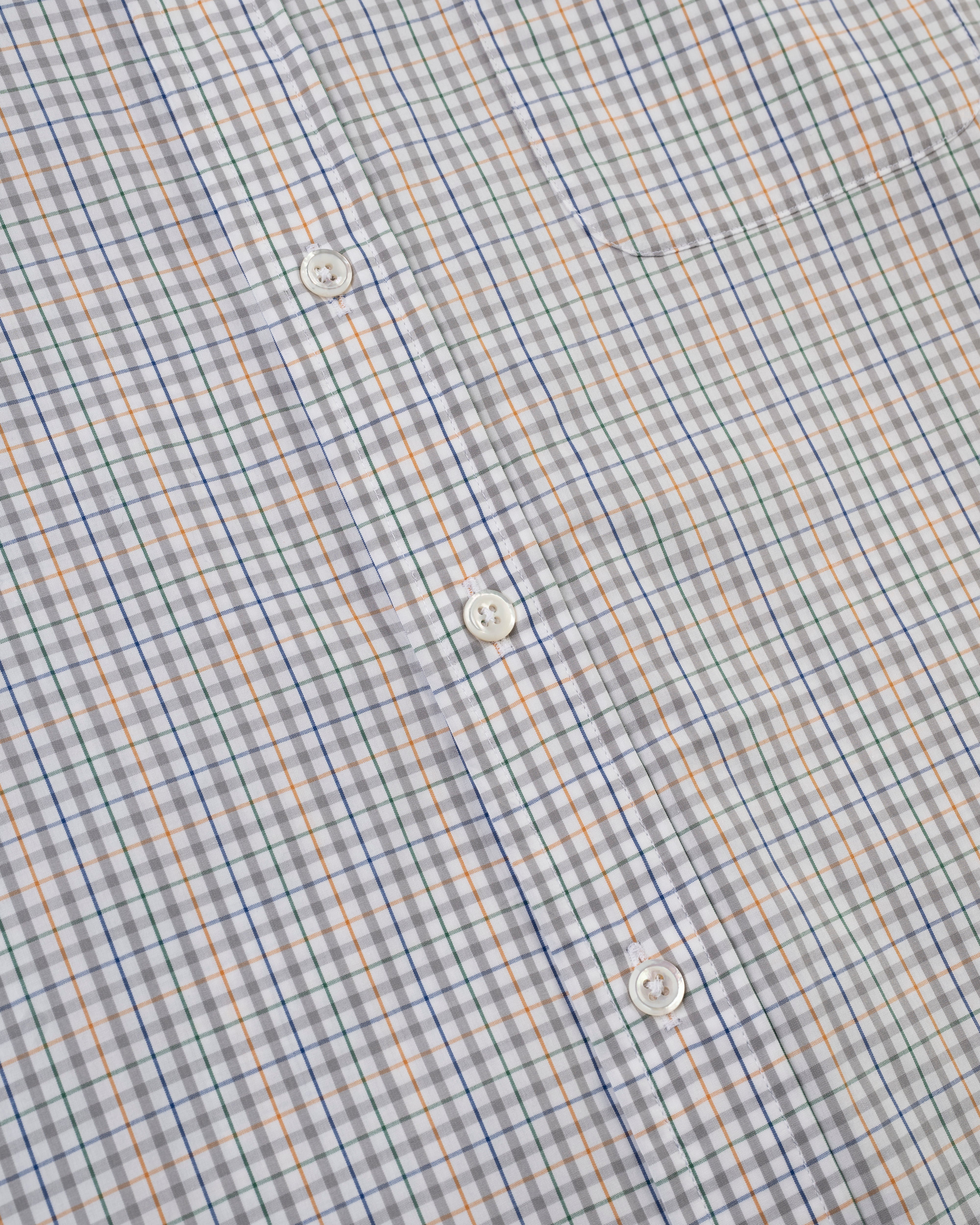 Made-in-USA Grey & Gold Check Sport Shirt - Classic Fit