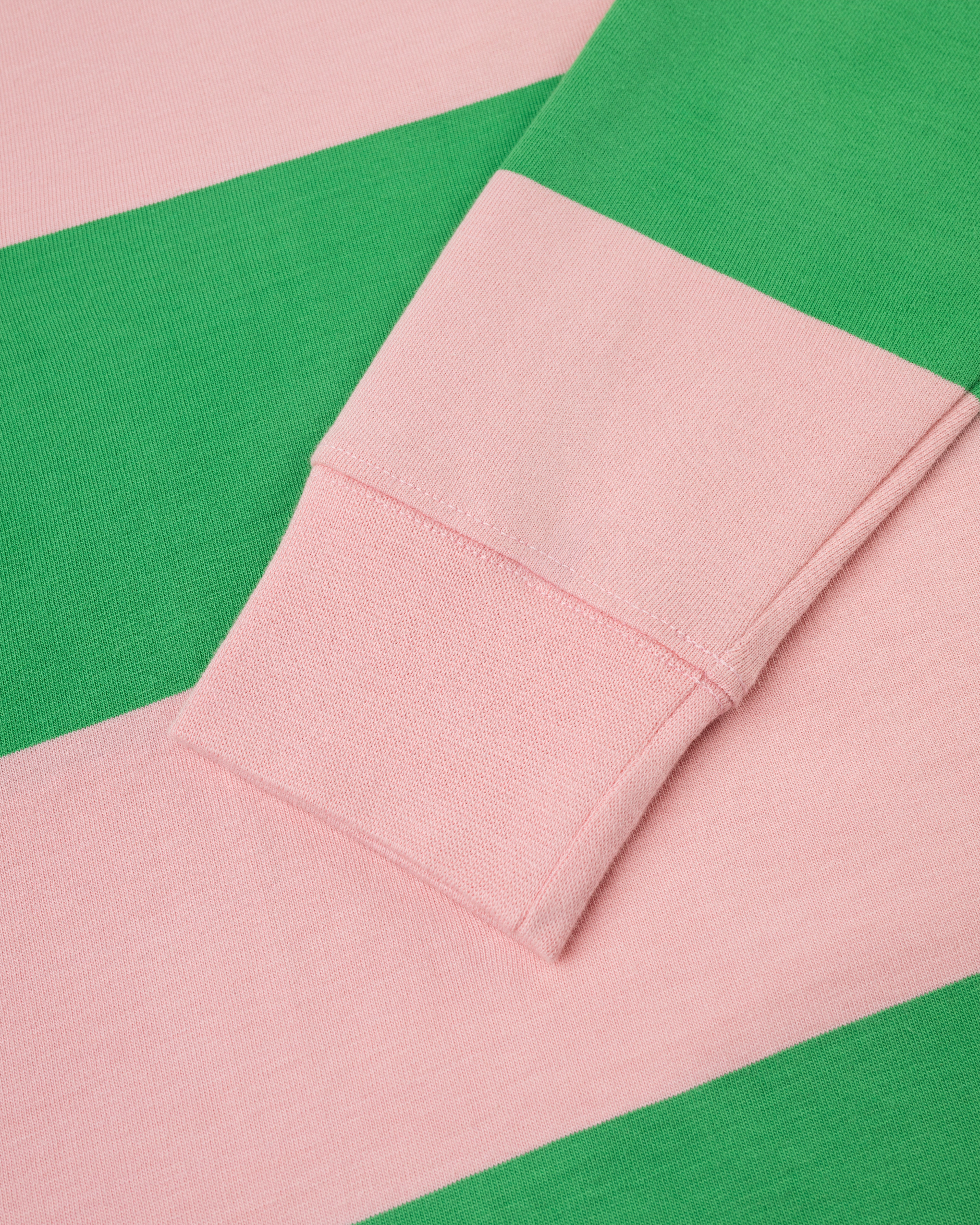 Pink & Green Guard Stripe Rugby Shirt - Trim Fit