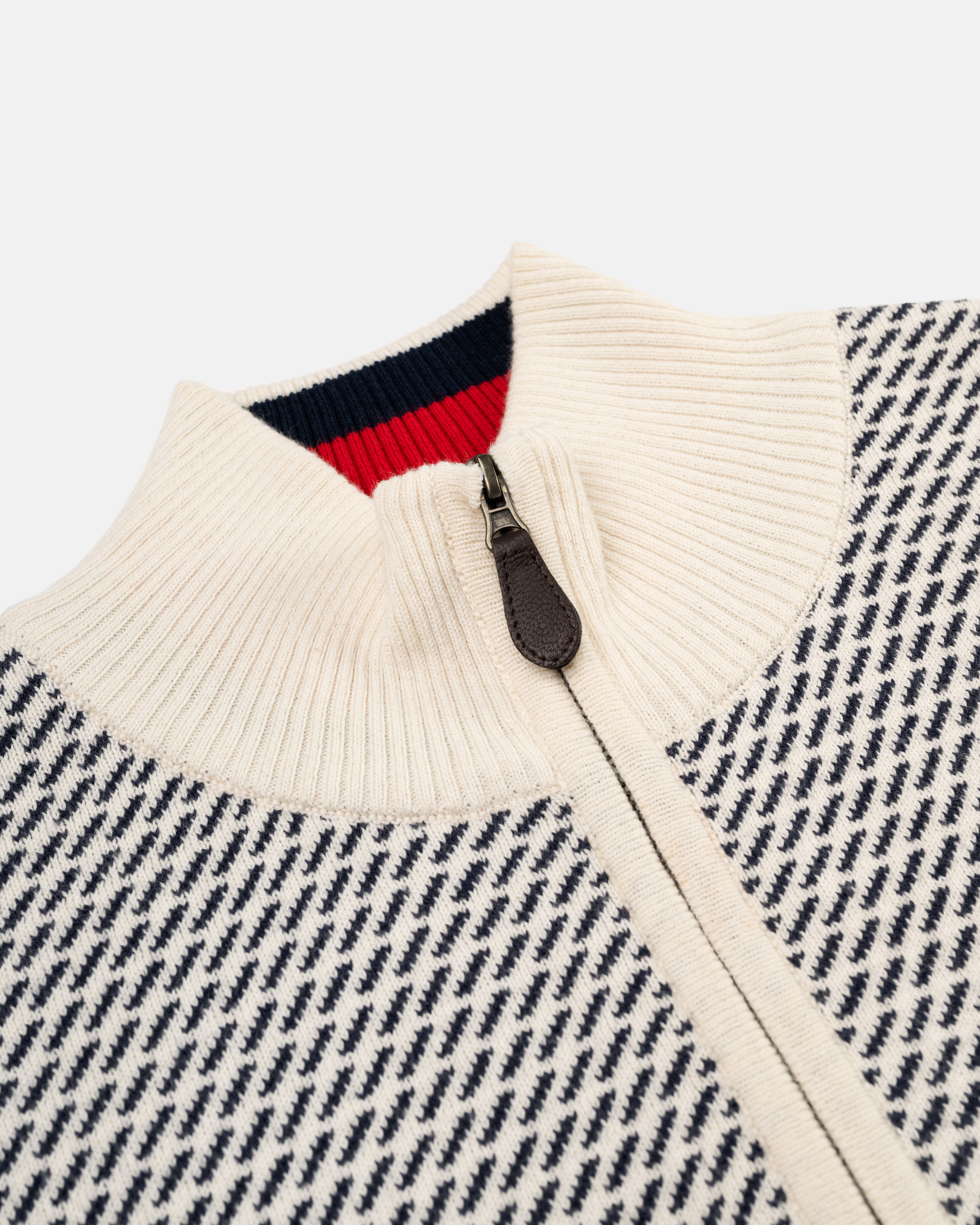 Tic Pattern Quarter Zip Sweater - Classic Fit