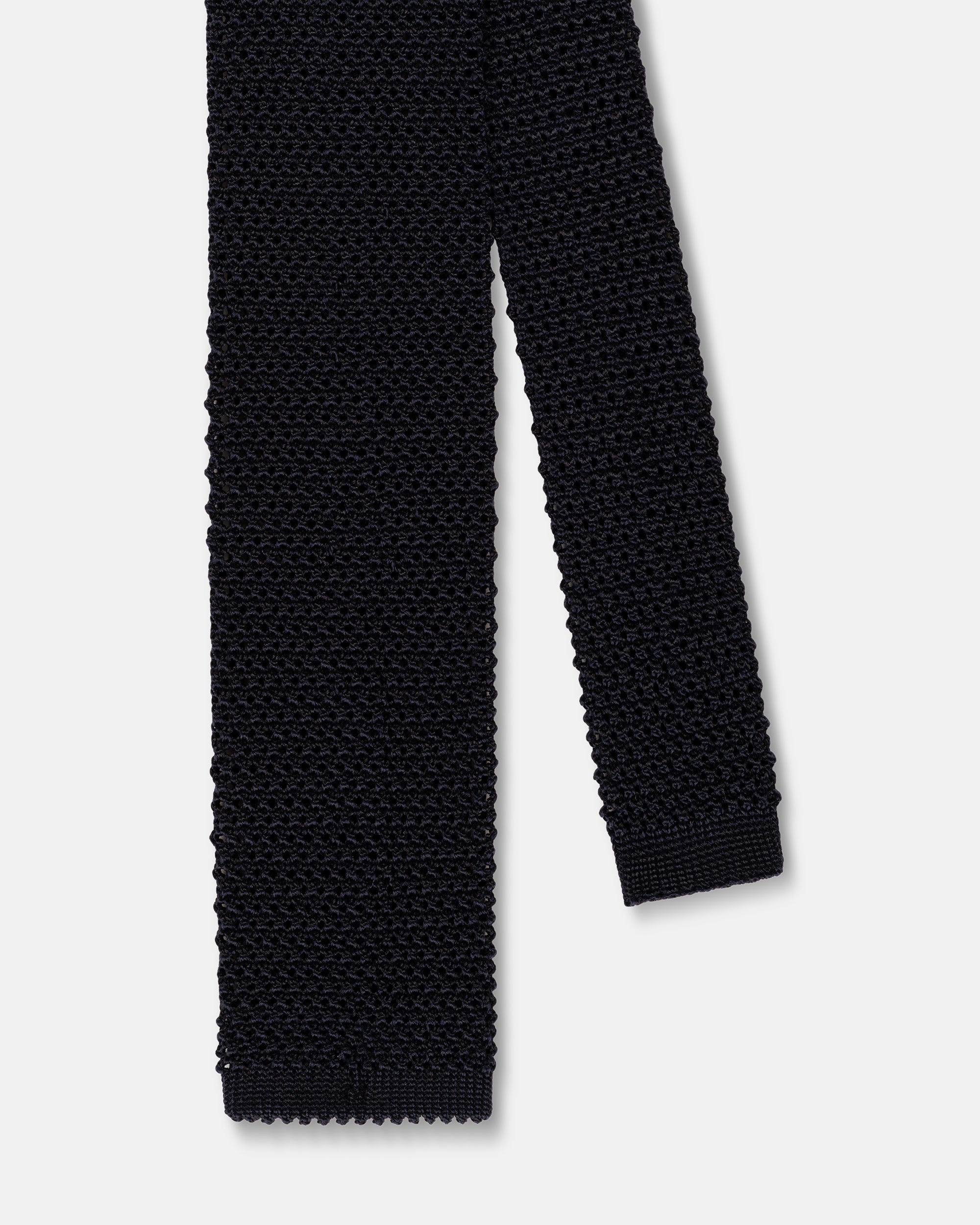 Made-in-Italy Navy Silk Knit Tie