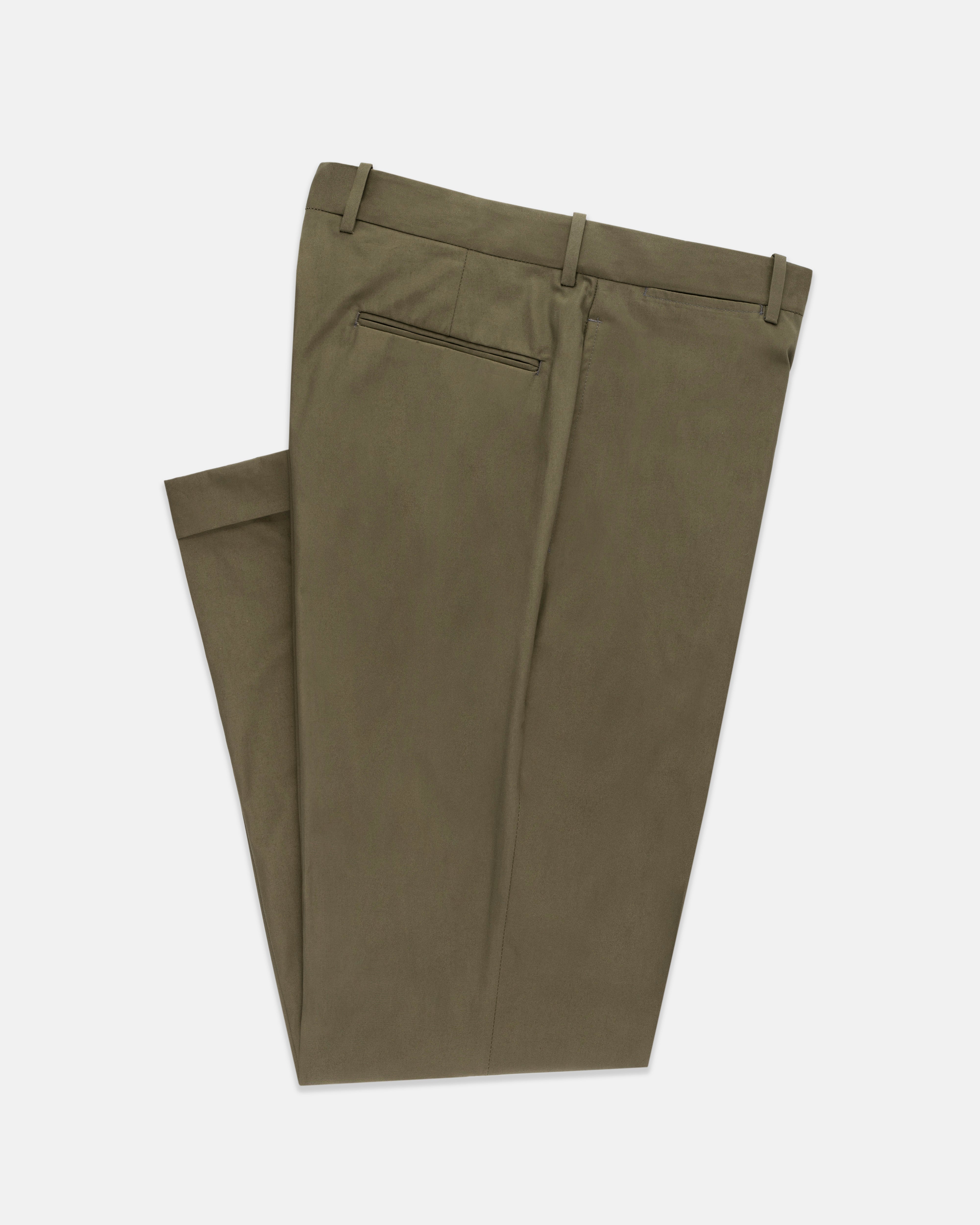 Made-in-Canada Solid Olive Cotton Poplin Suit