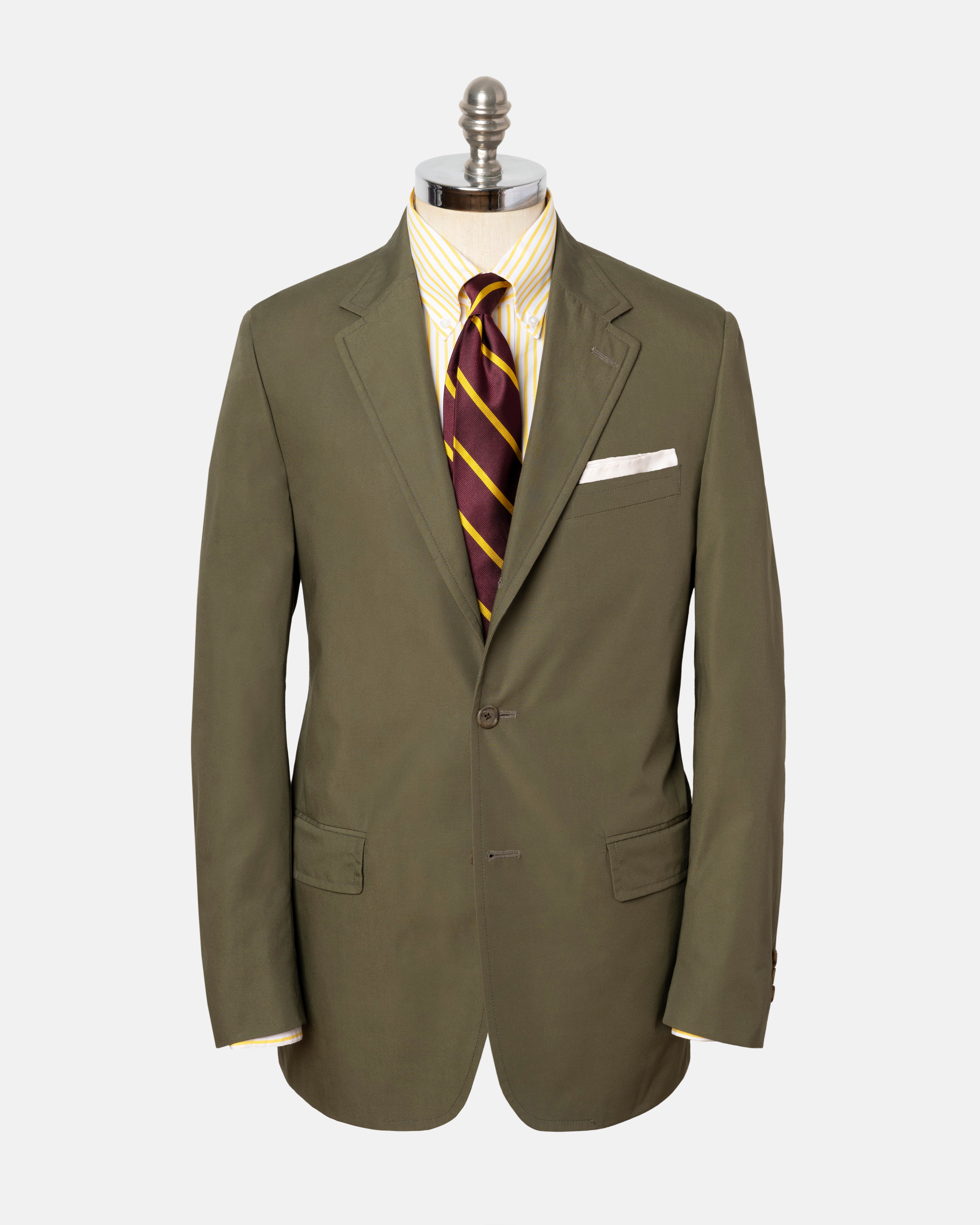 Made-in-Canada Solid Olive Cotton Poplin Suit - Custom Make