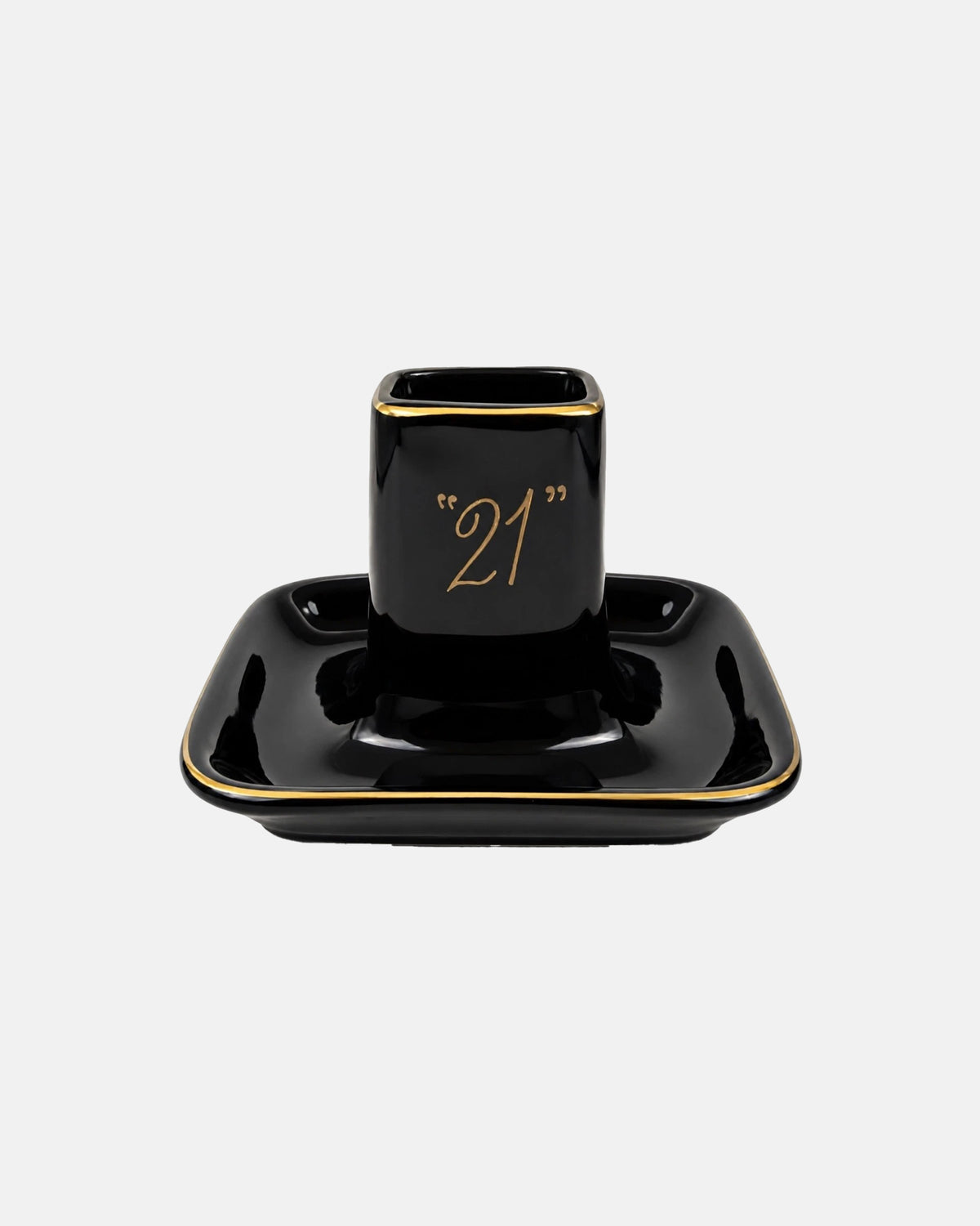 Vintage The 21 Club NYC Restaurant Ashtray Black Matchbook Holder