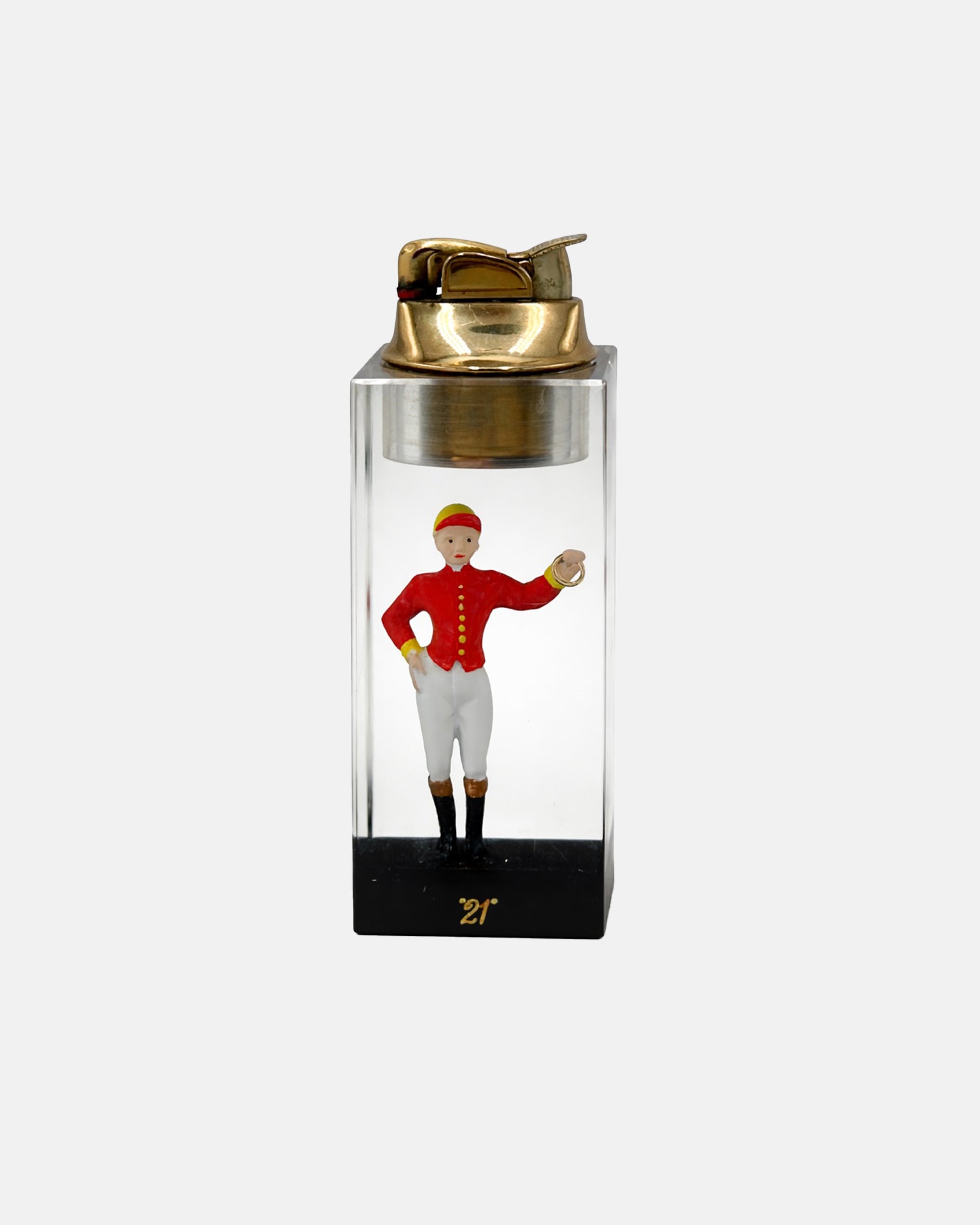 Vintage The 21 Club NYC Restaurant Equestrian Jockey Lucite Lighter