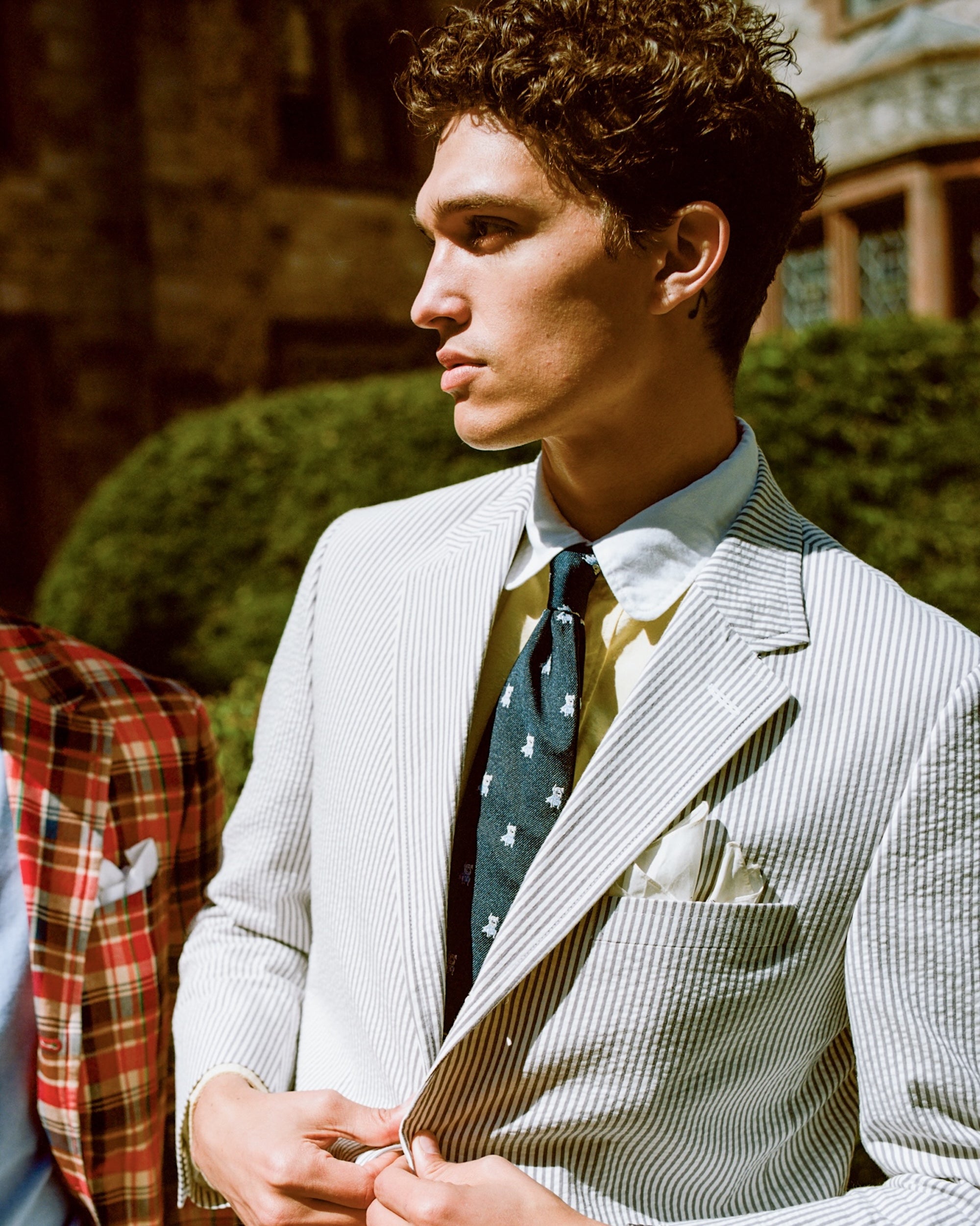 Made-in-Canada Grey Stripe Seersucker Sport Coat