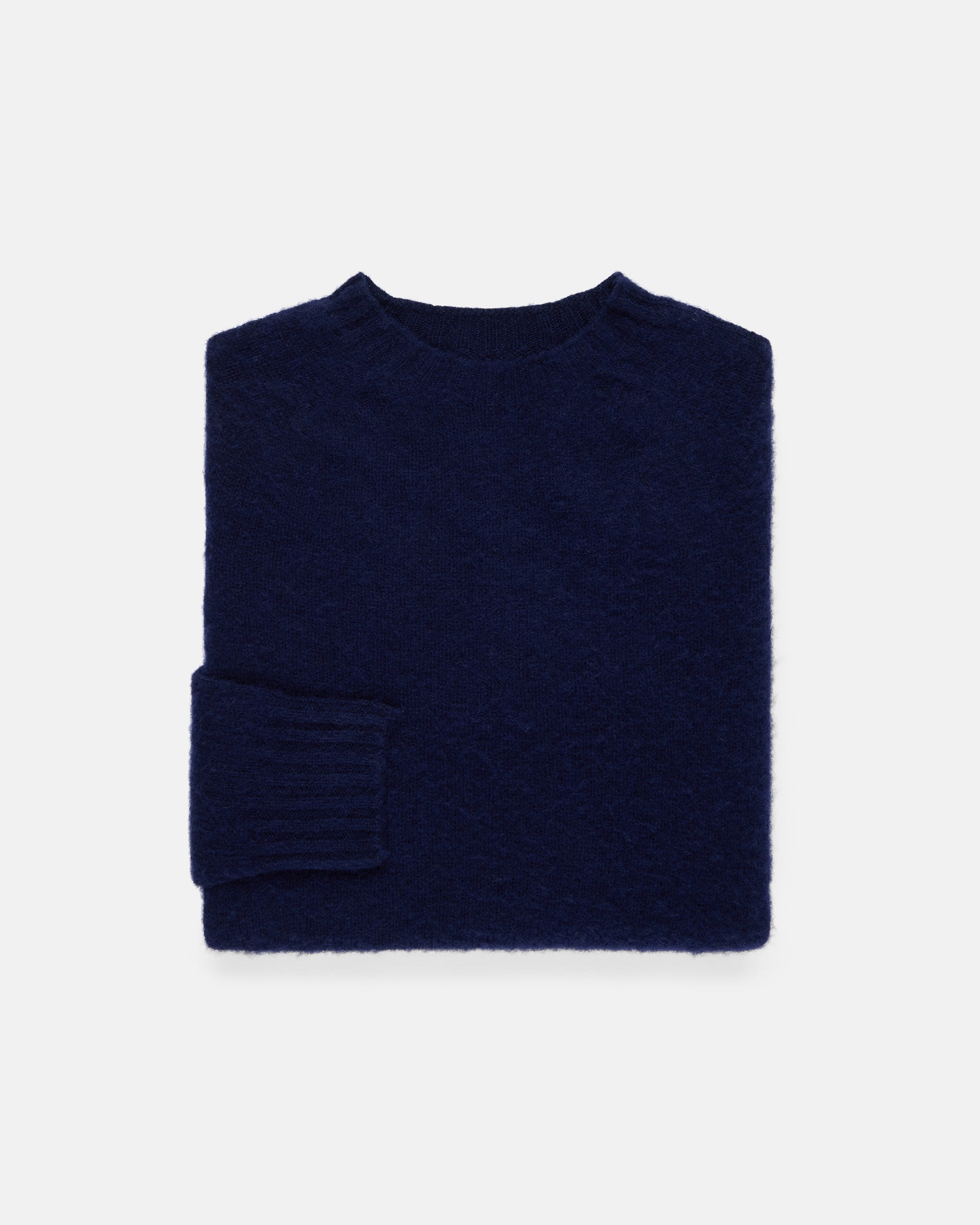Made-in-Scotland Women's Navy Shaggy Dog Sweater