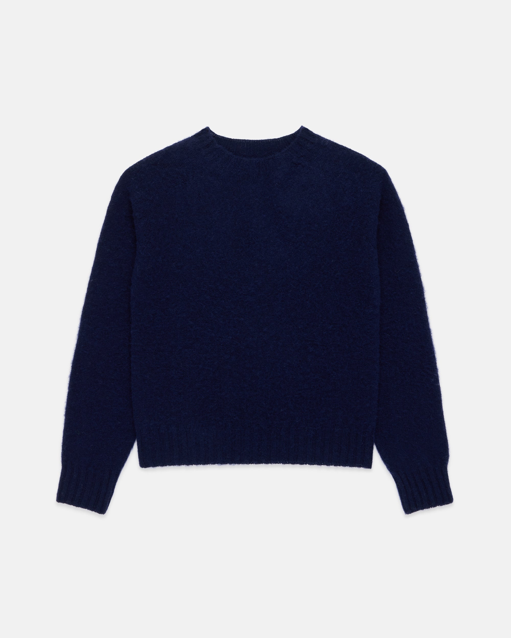 Made-in-Scotland Women's Navy Shaggy Dog Sweater