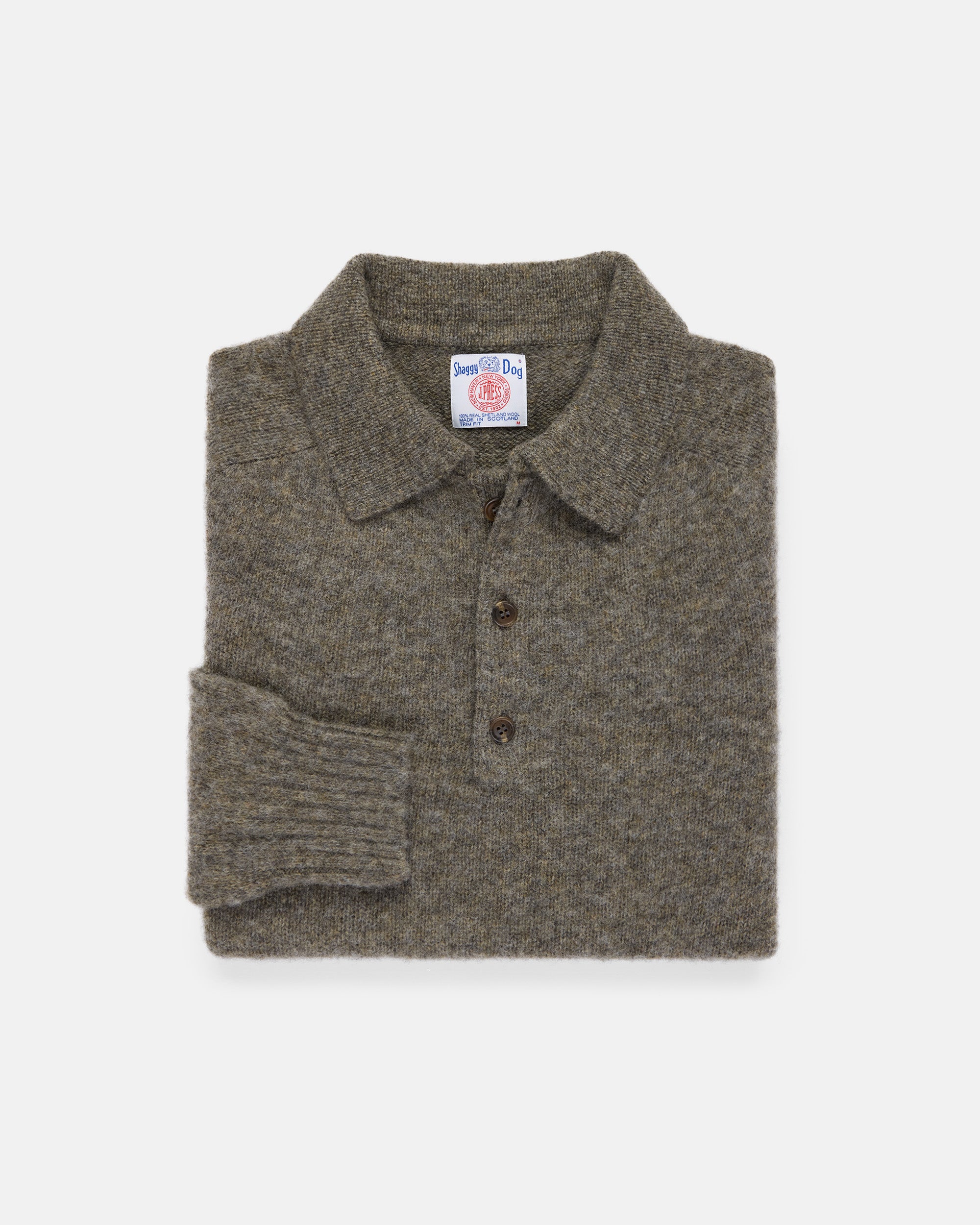 Made-in-Scotland Mid Grey Shaggy Dog Polo - Classic Fit