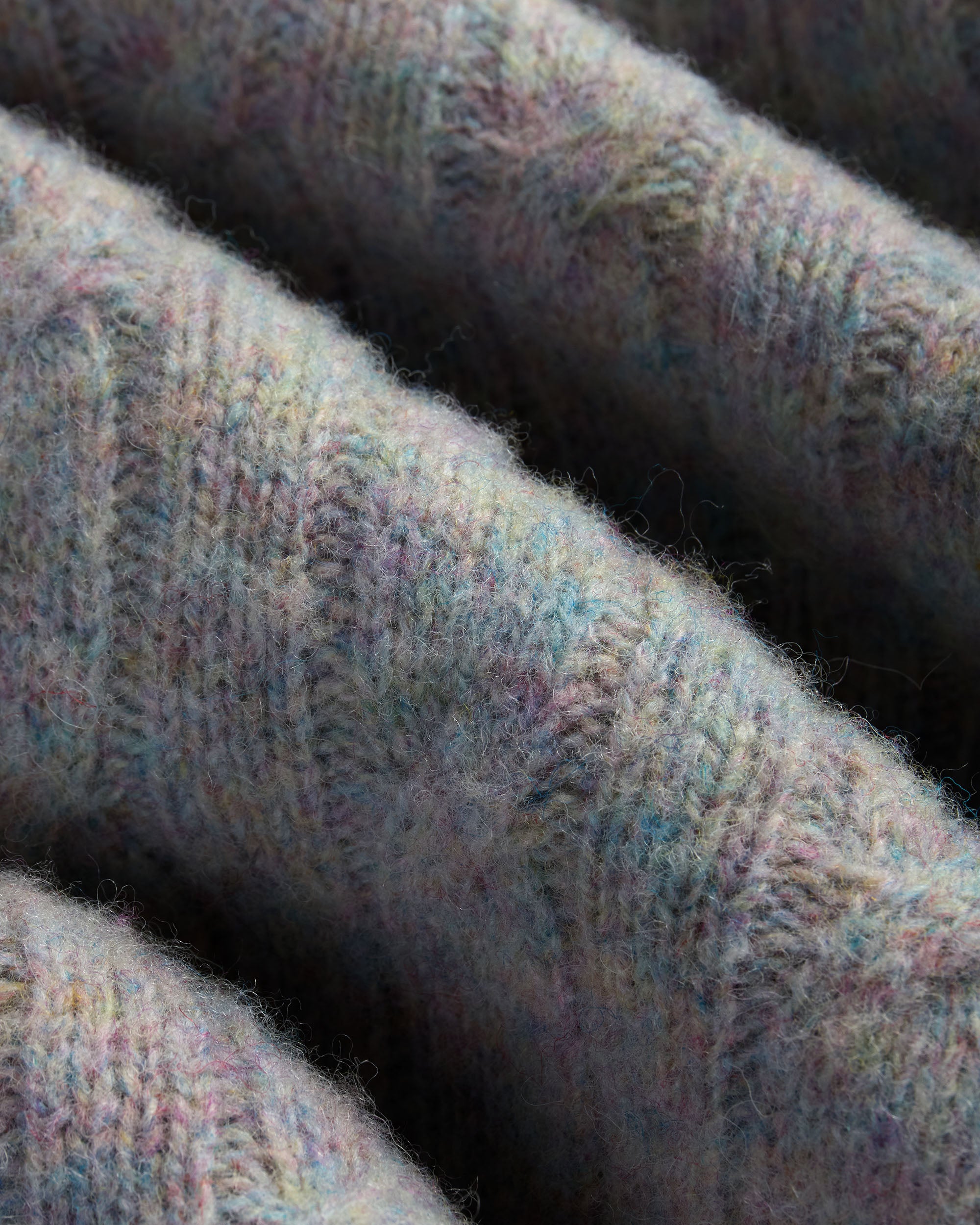 Made-in-Scotland Cotton Candy Shaggy Dog Cable Knit Sweater - Classic Fit