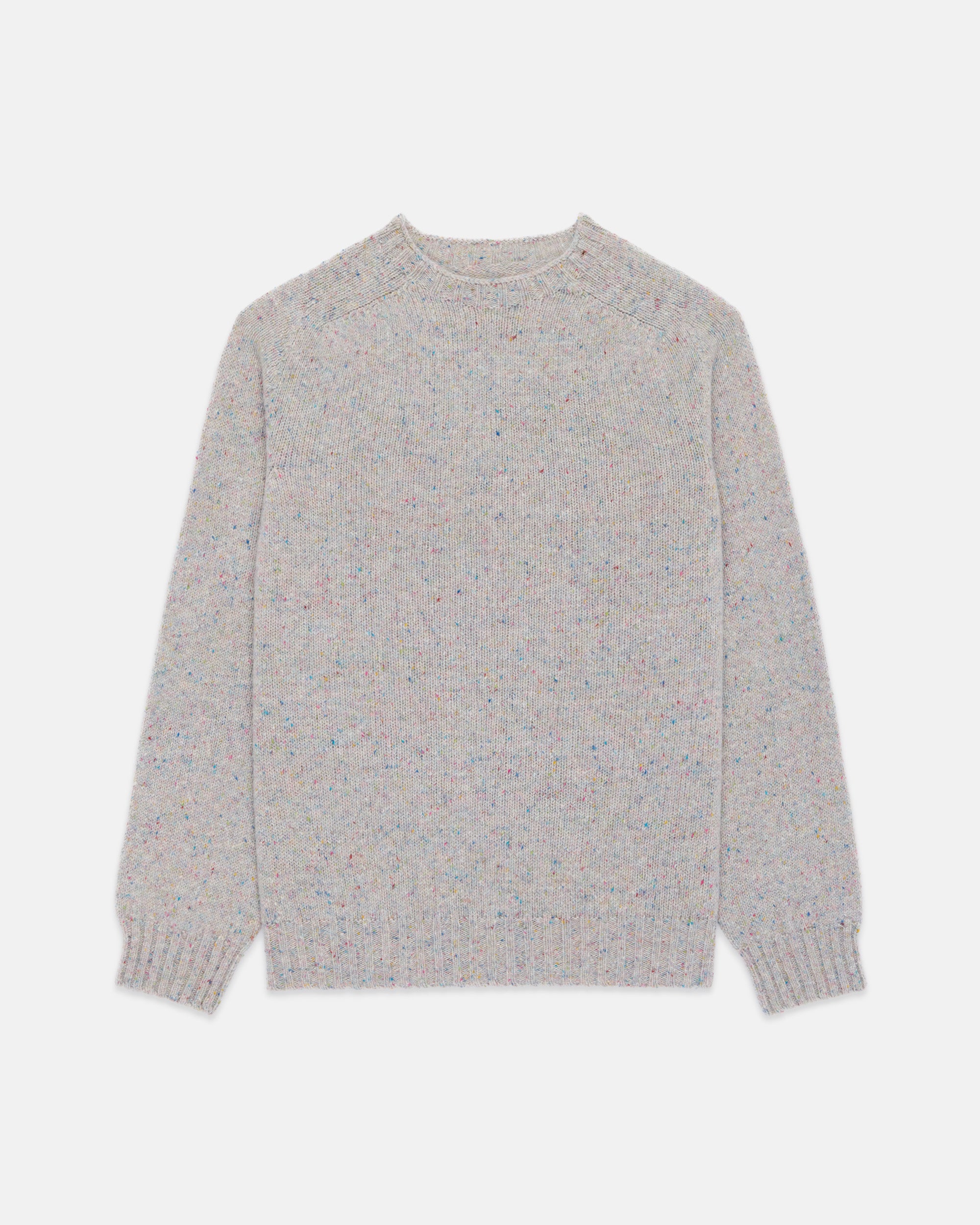 Made-in-Scotland Cotton Candy Donegal Crew Neck Sweater
