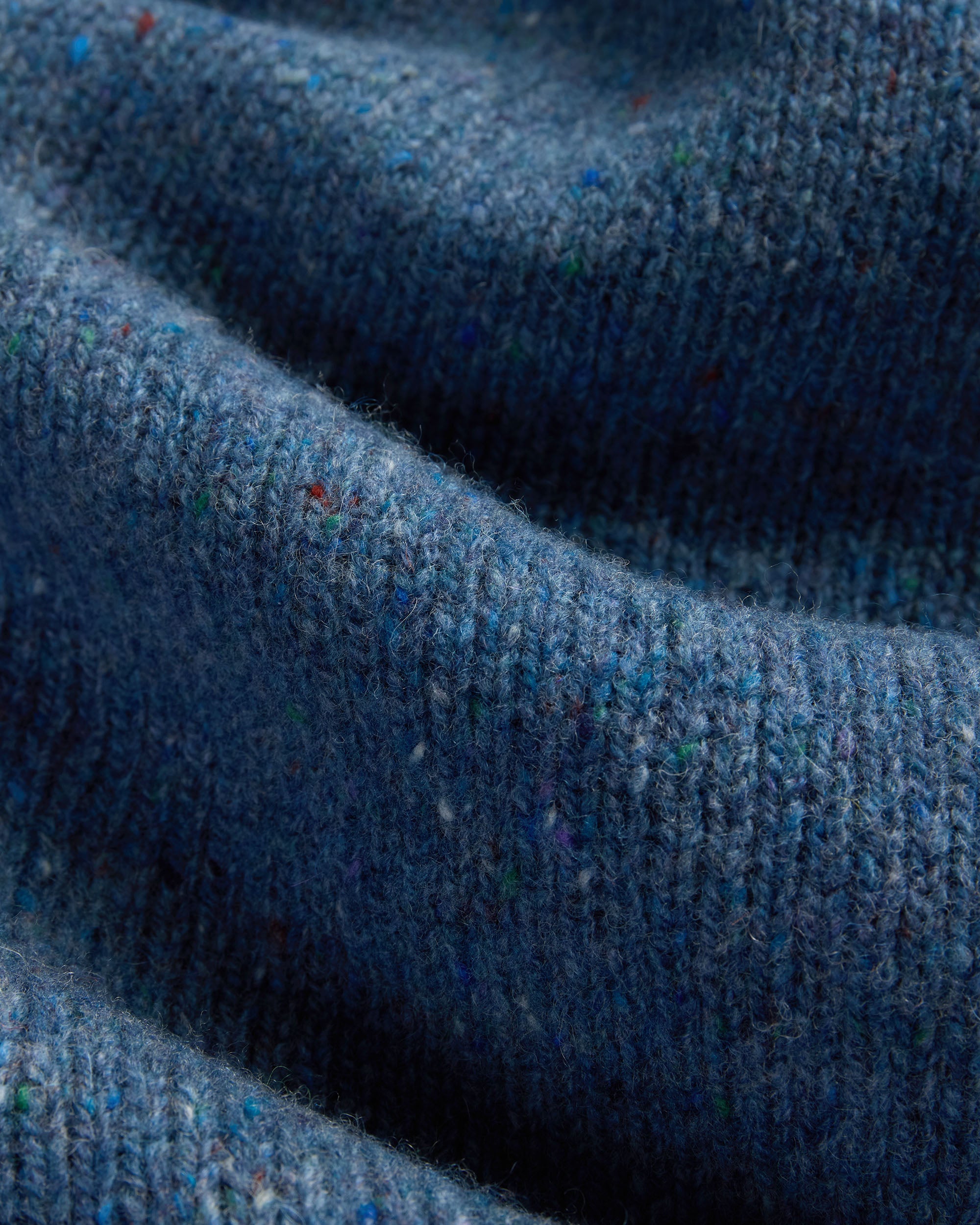 Made-in-Scotland Blue Donegal Crew Neck Sweater