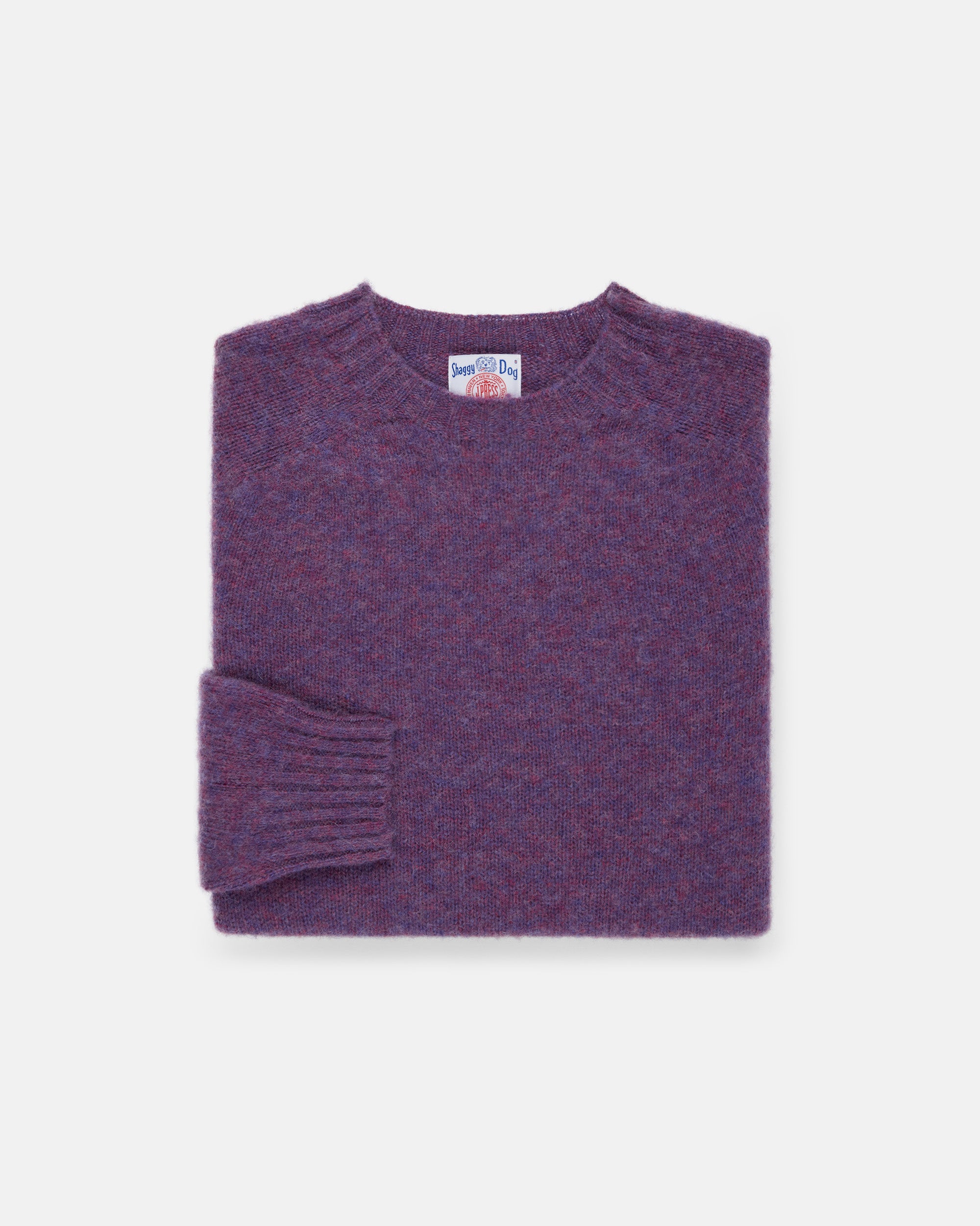 Made-in-Scotland Purple Shaggy Dog Sweater - Trim Fit