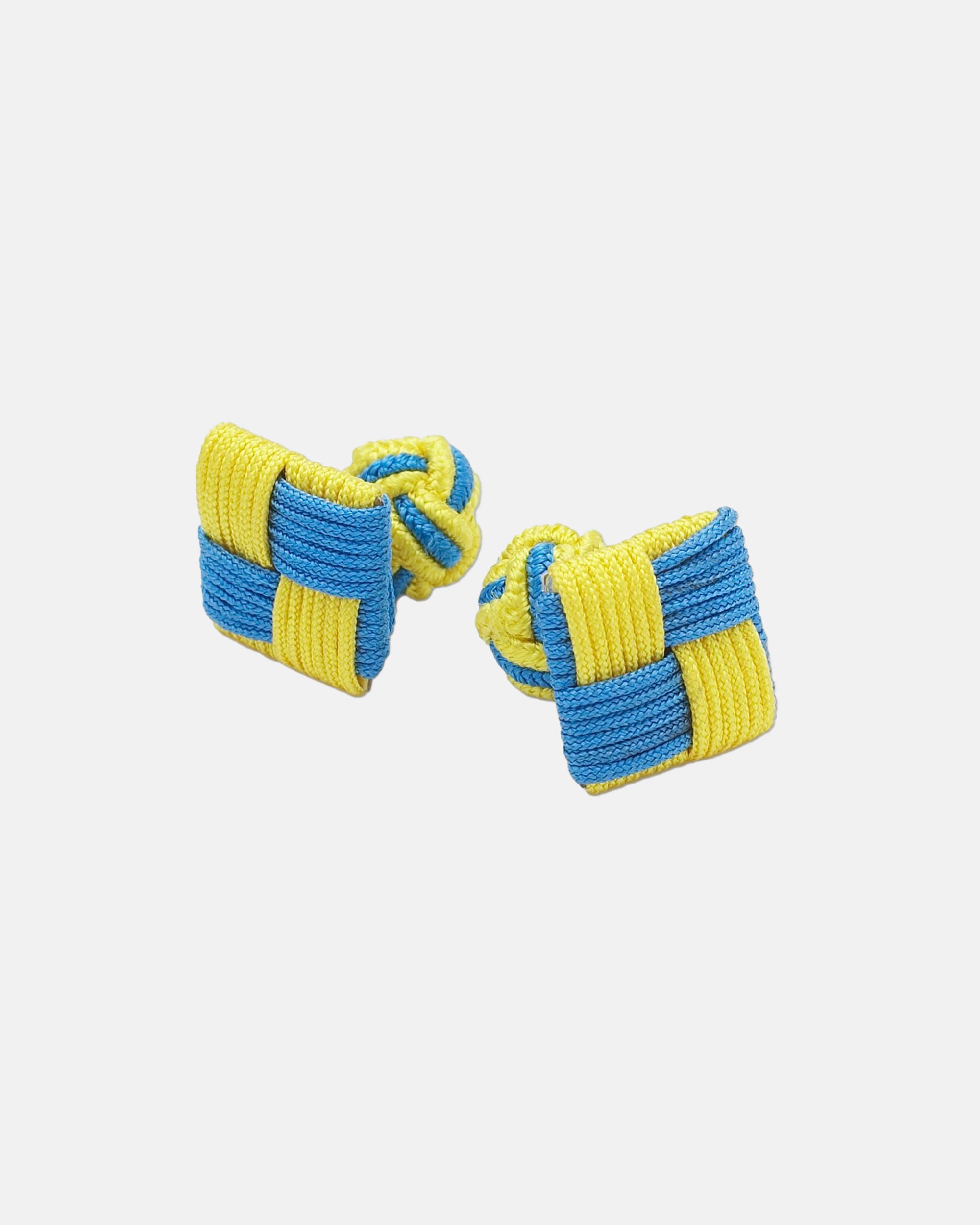 Yellow & Blue Combo Knot Cufflinks