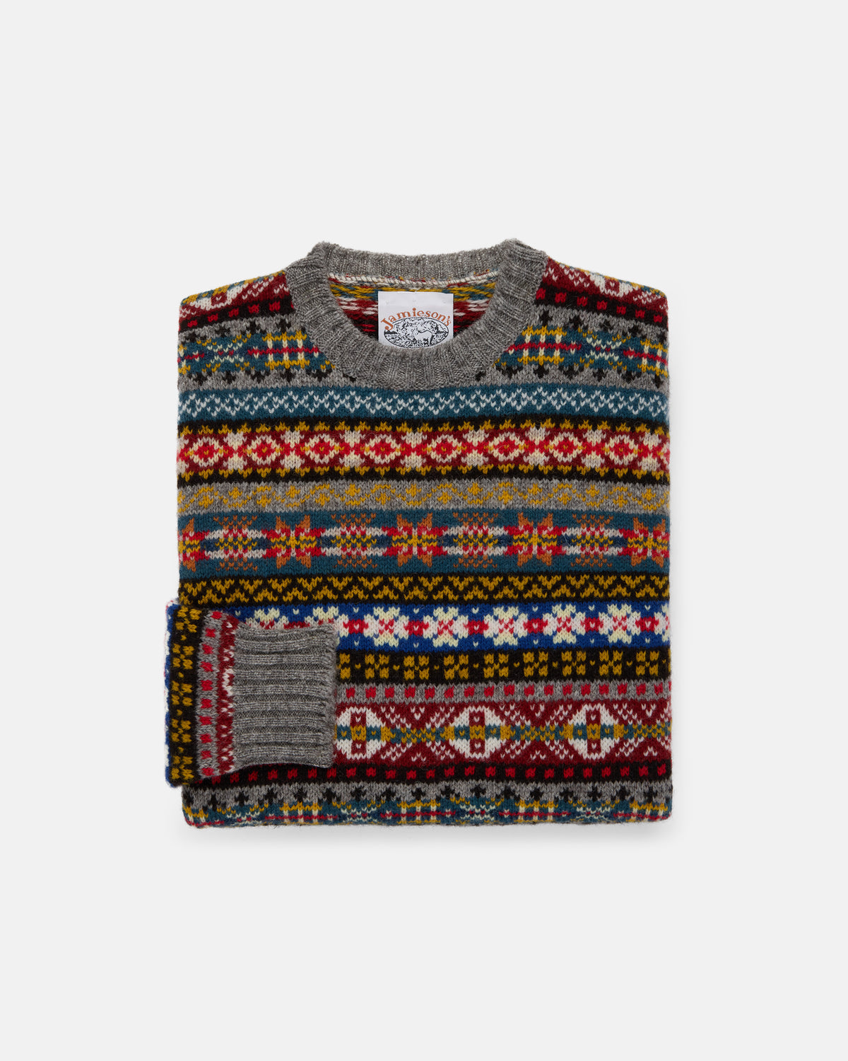 Made-in-Scotland Fair Isle Crew Neck Sweater