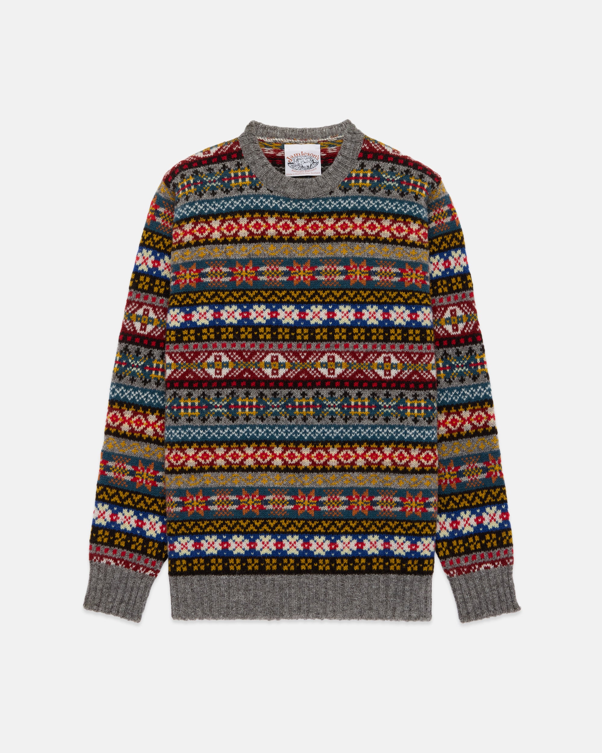Made-in-Scotland Fair Isle Crew Neck Sweater