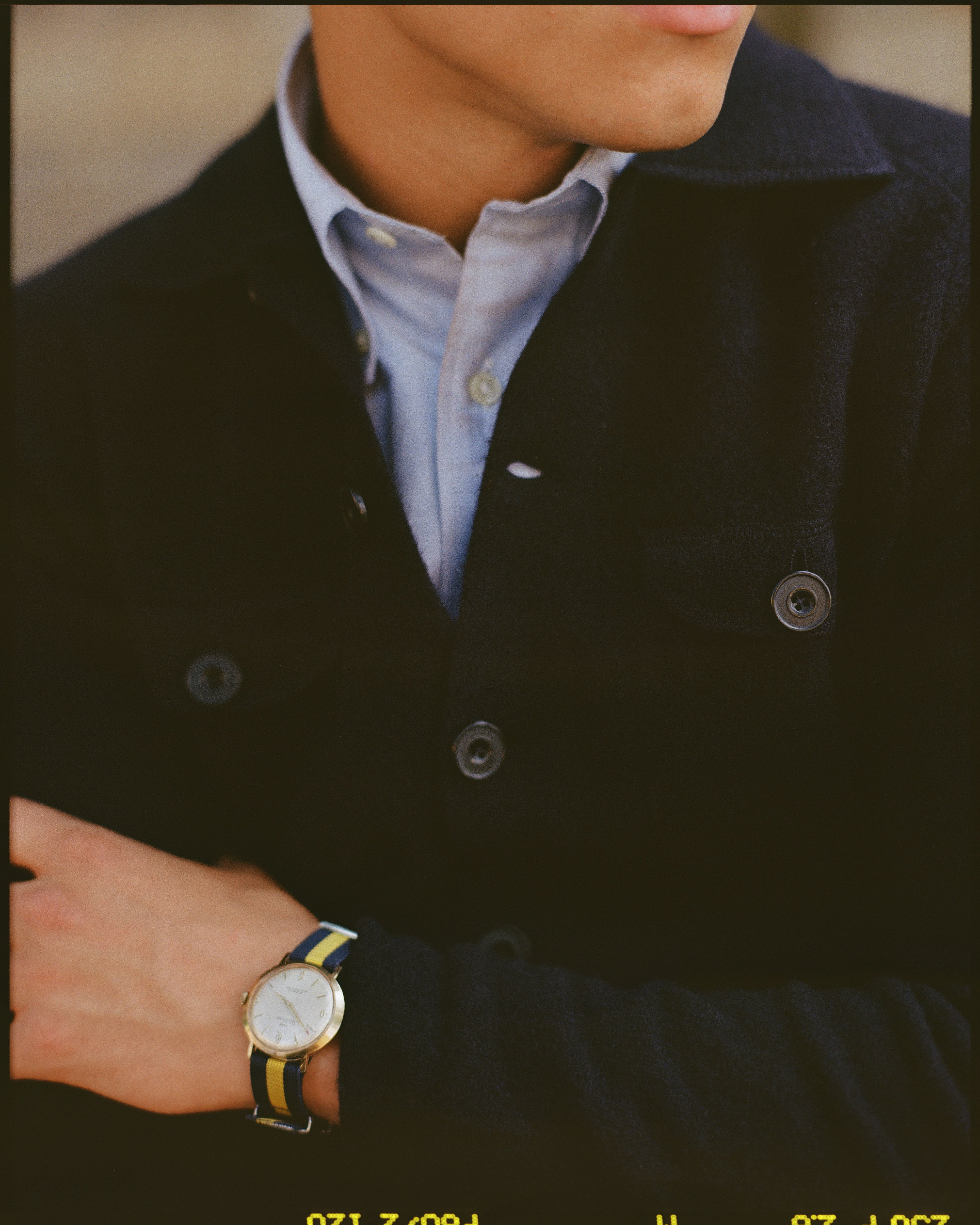 Navy Boiled Wool Knitted Shirt Jacket