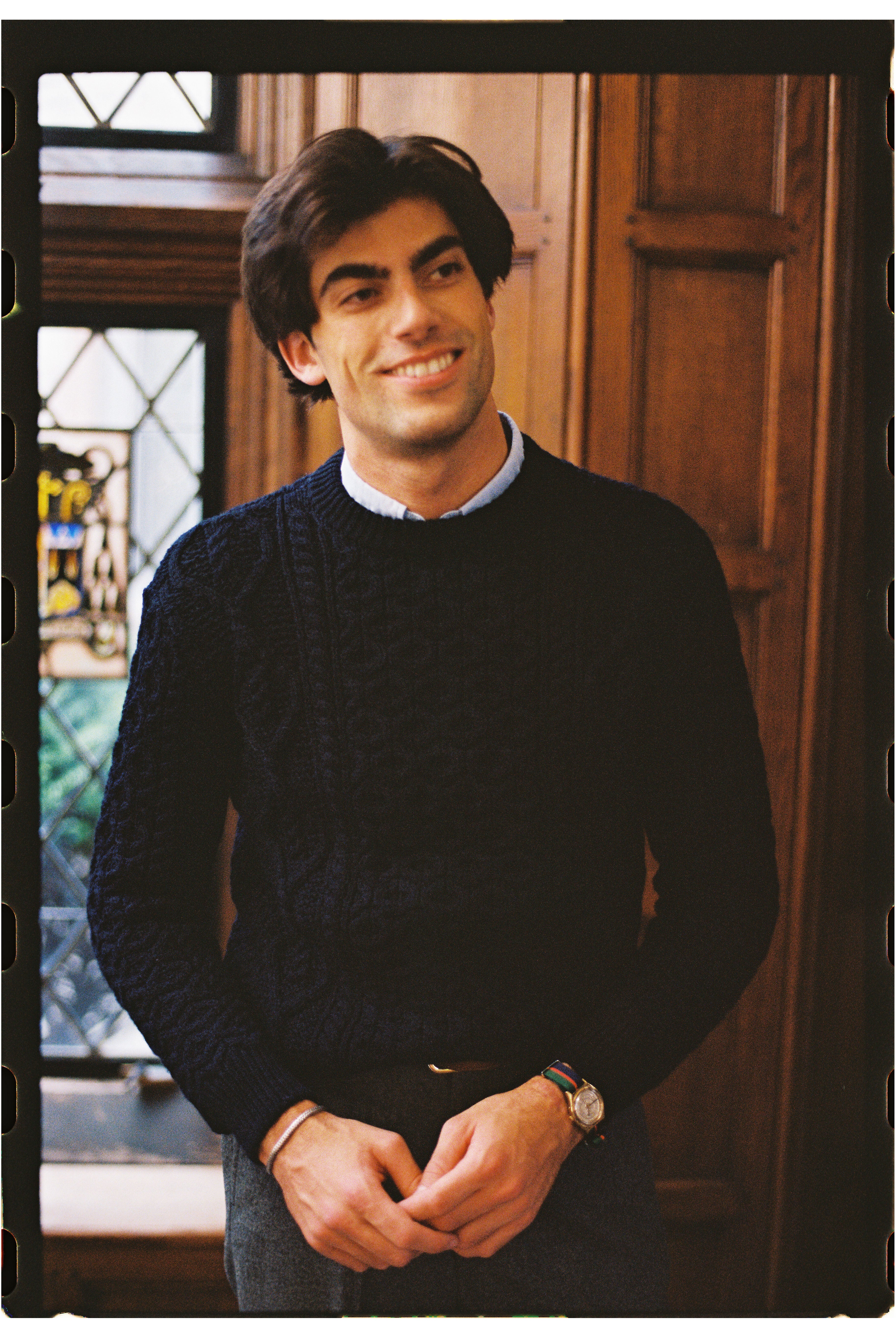 Made-in-Ireland Navy Aran Fisherman's Sweater