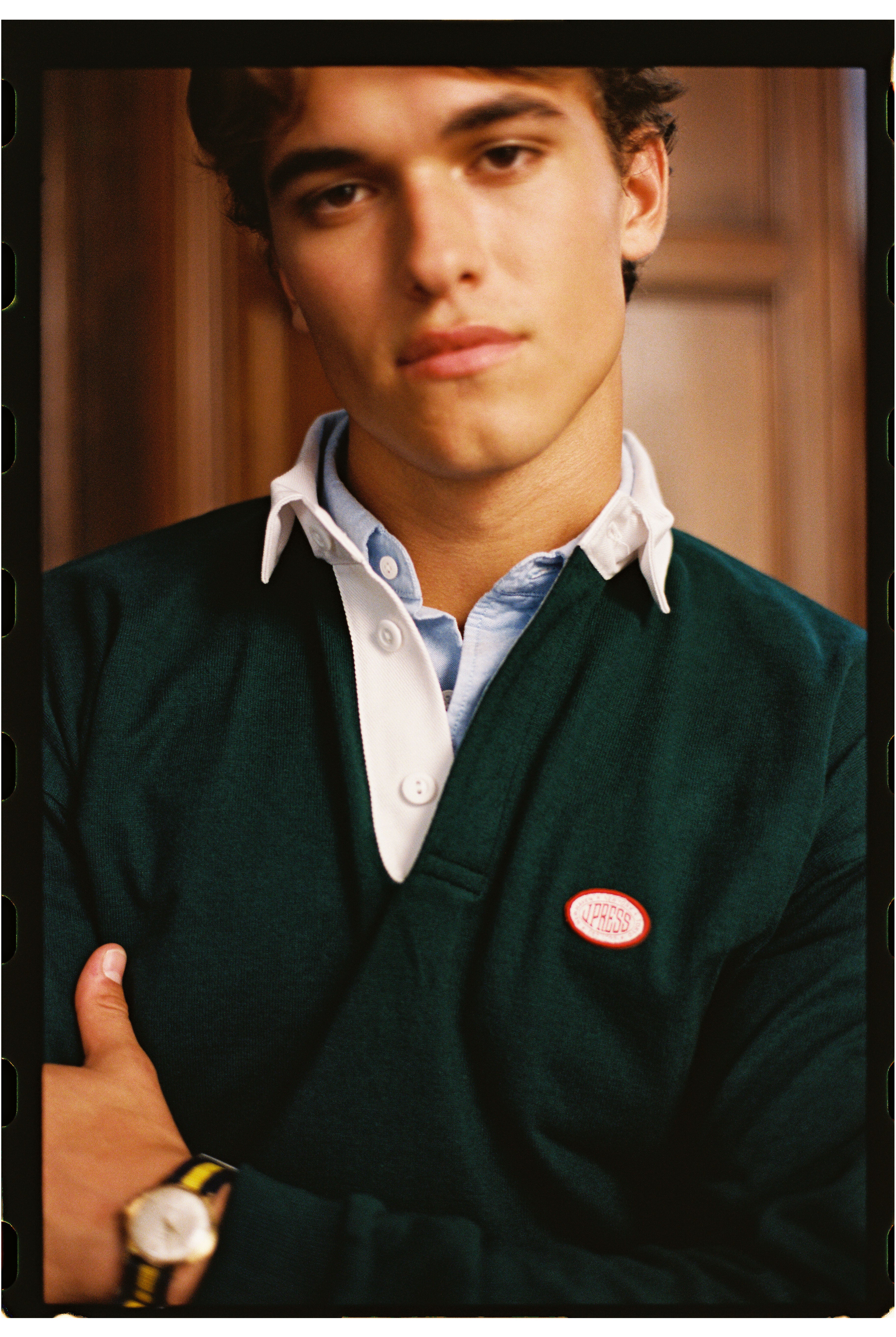 Made-in-USA Hunter Green J. Press Seal Rugby Shirt