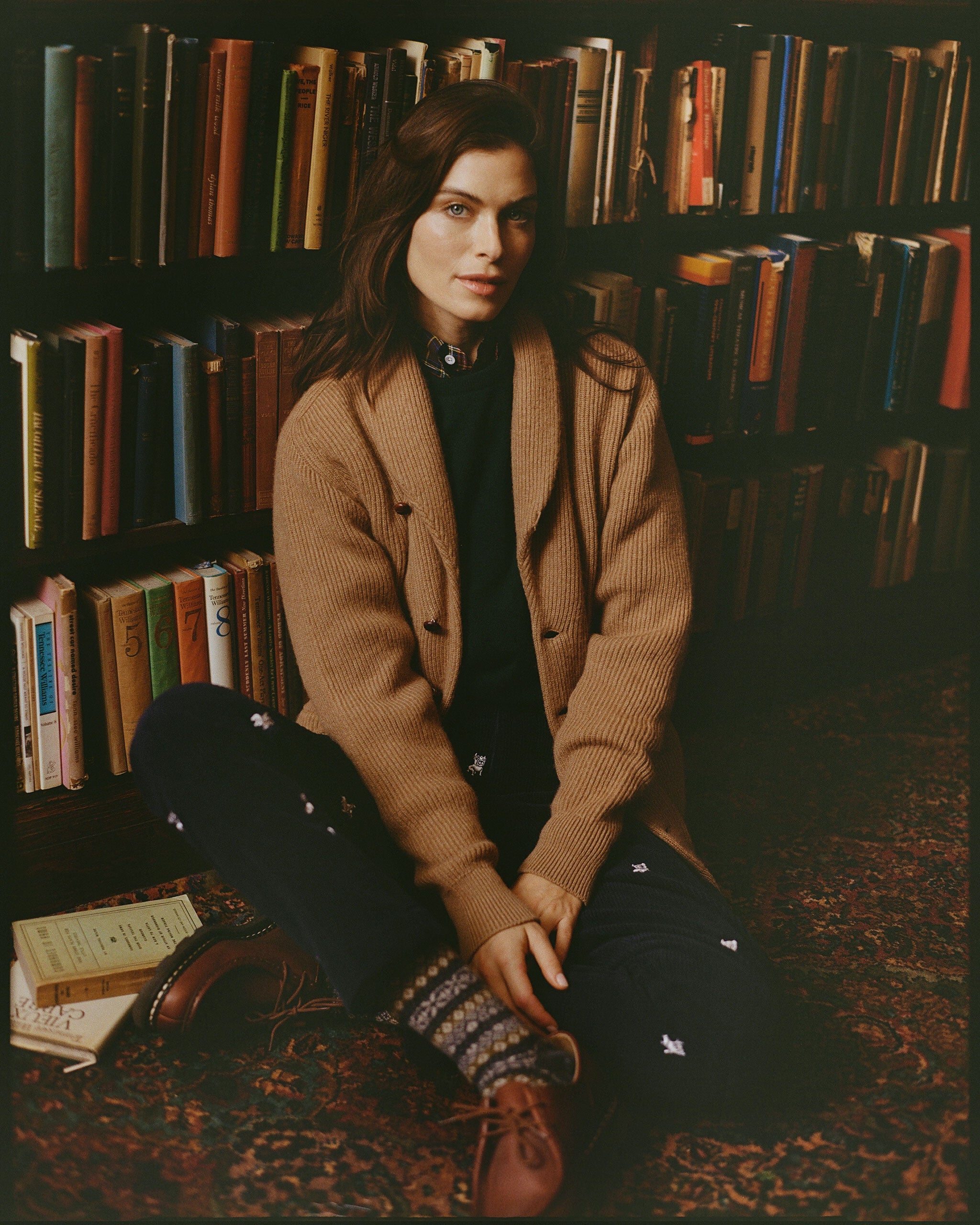 Made-in-Scotland Shawl Collar Camelhair Cardigan