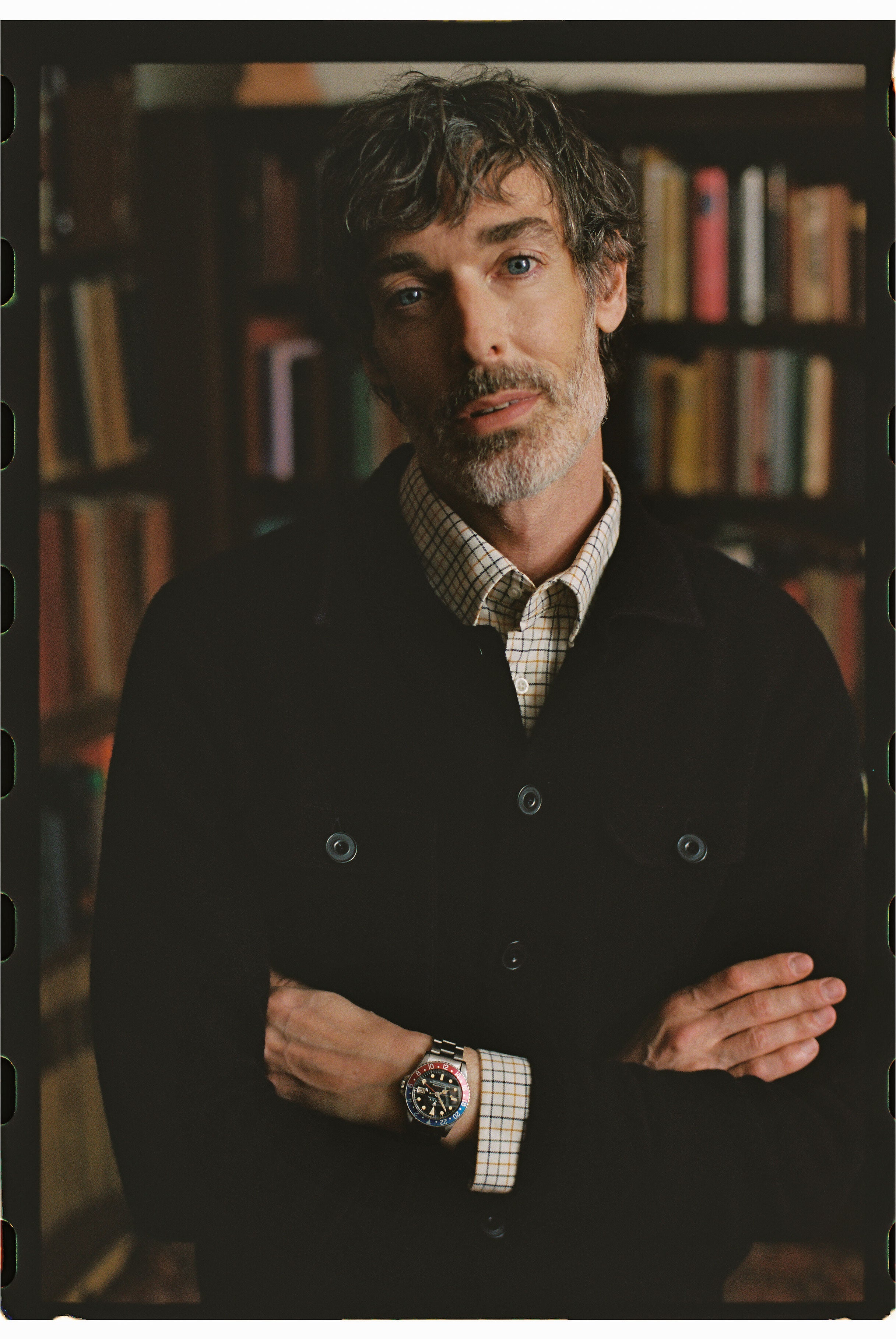 Navy Boiled Wool Knitted Shirt Jacket