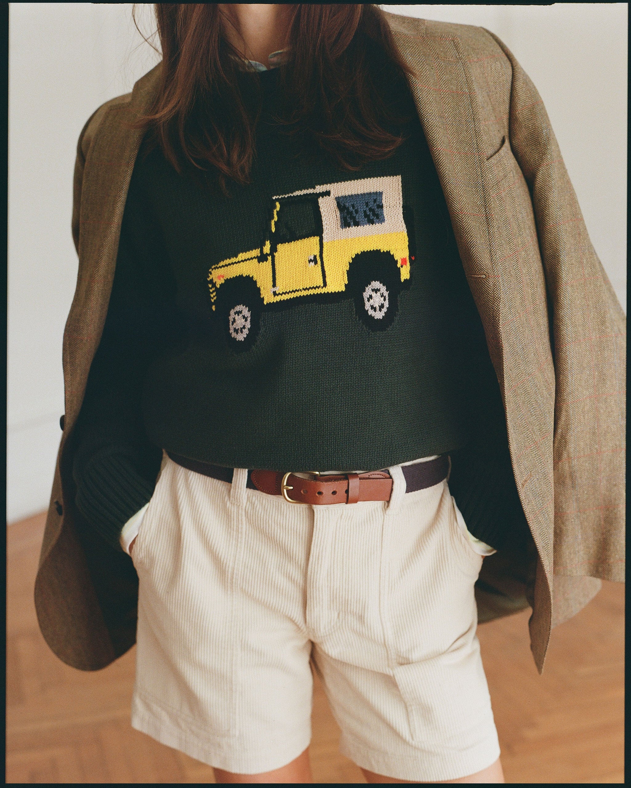 Defender Intarsia Knit Cotton Sweater