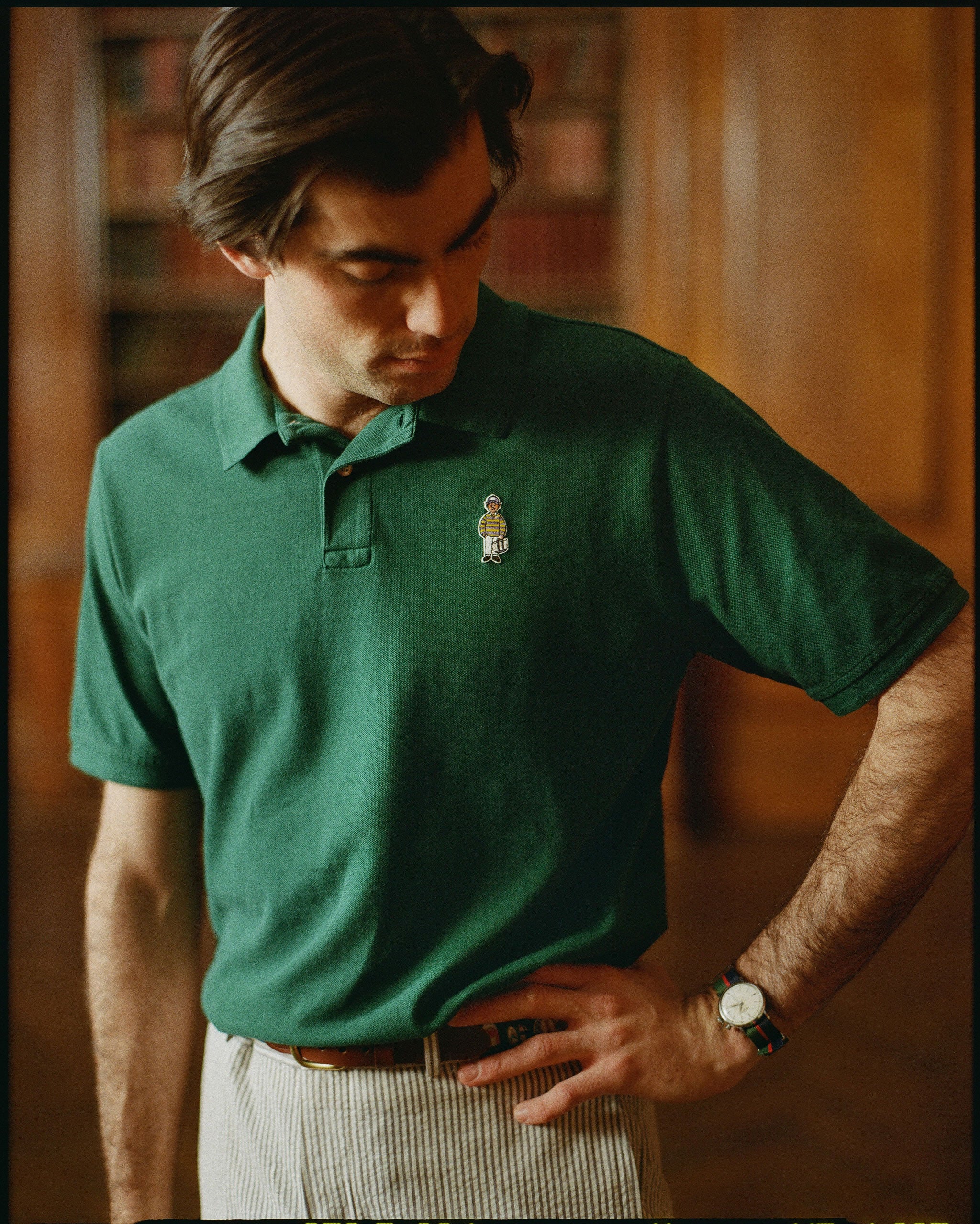 Dark Green Cotton Pique Polo