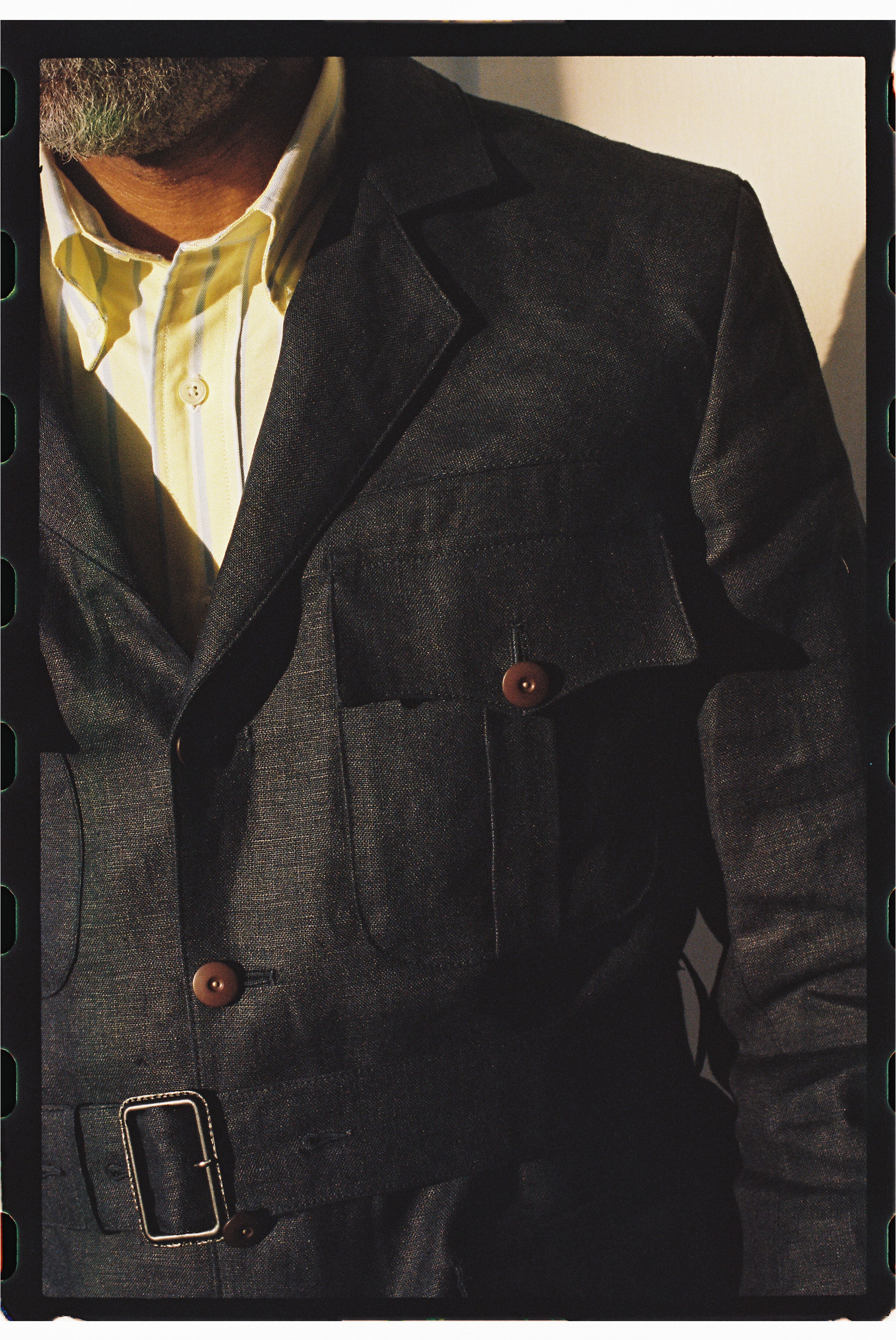 Made-in-England Navy Linen Safari Jacket