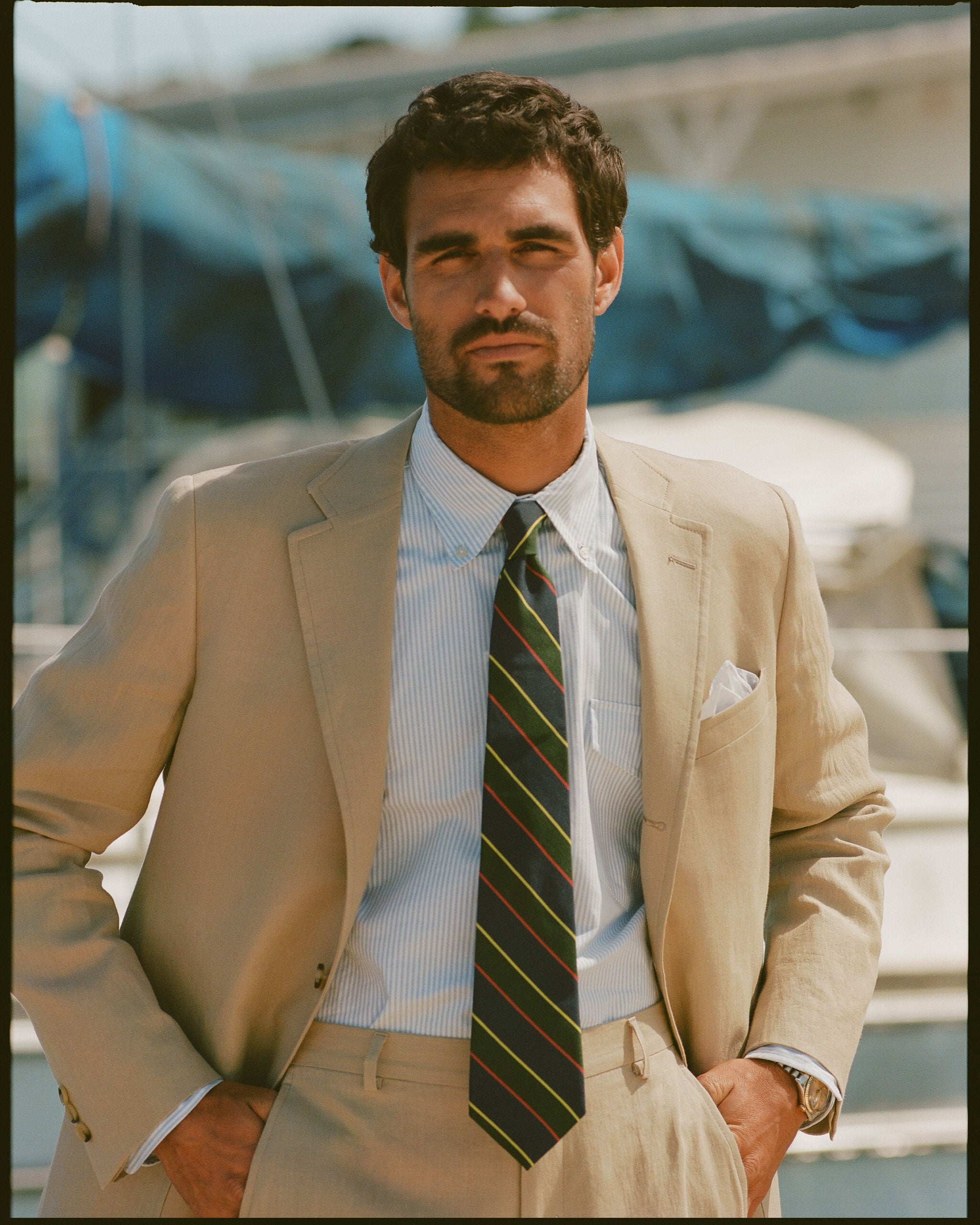 Made-in-USA Tan Linen Sport Coat