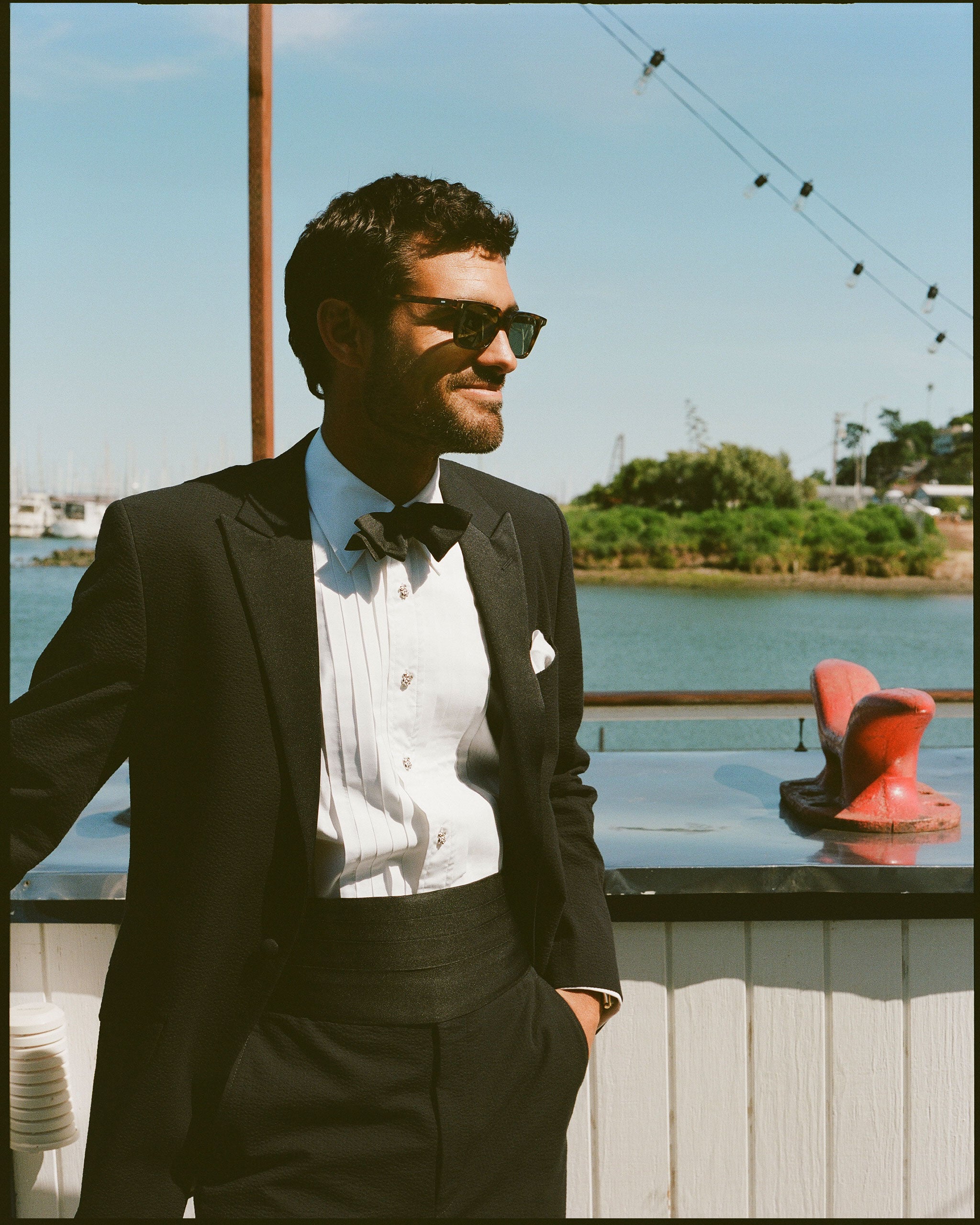 Made-in-USA Black Cotton Seersucker Tuxedo