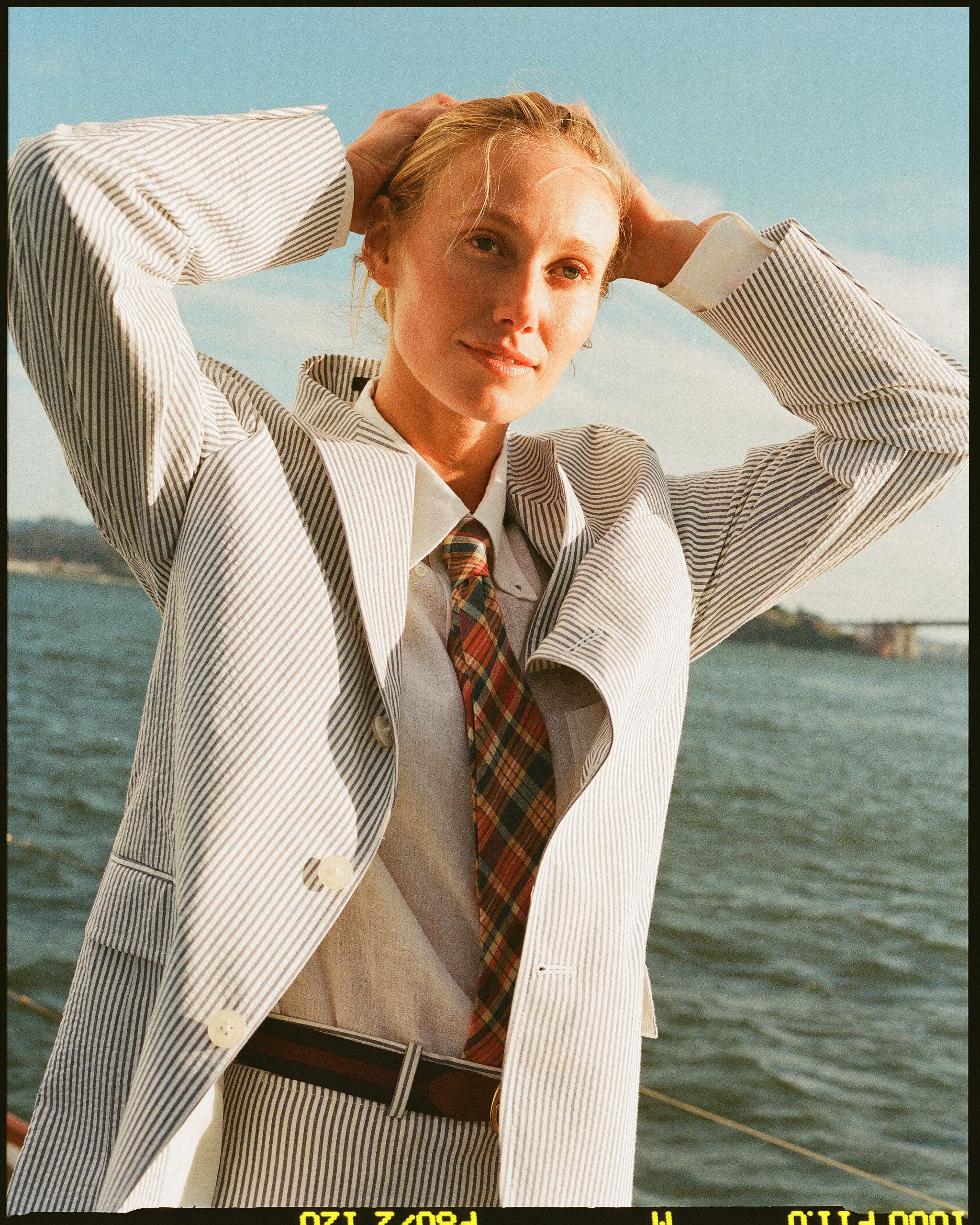 Made-in-Canada Blue Stripe Seersucker Sport Coat