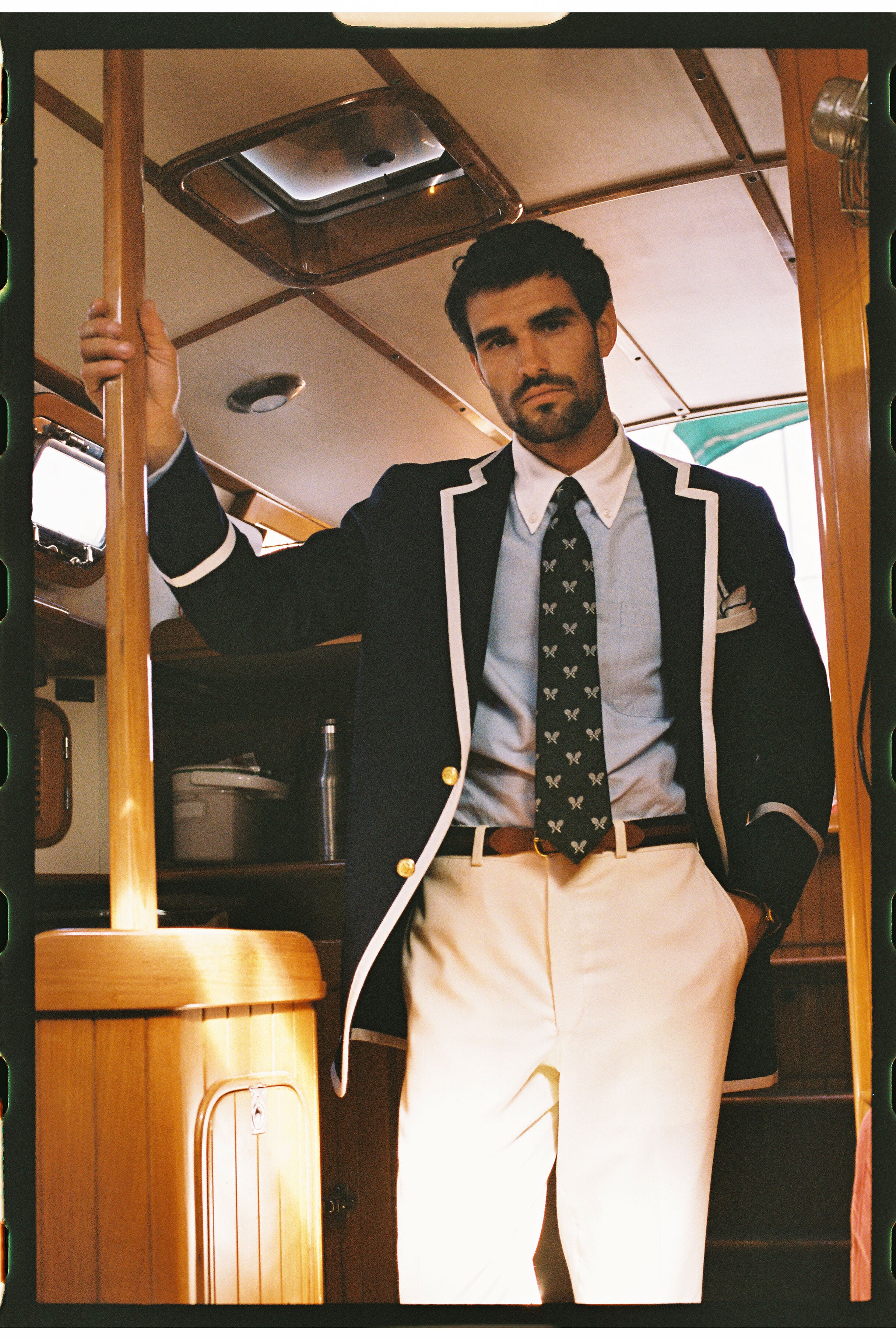 Made-in-USA Navy Tipped Club Blazer