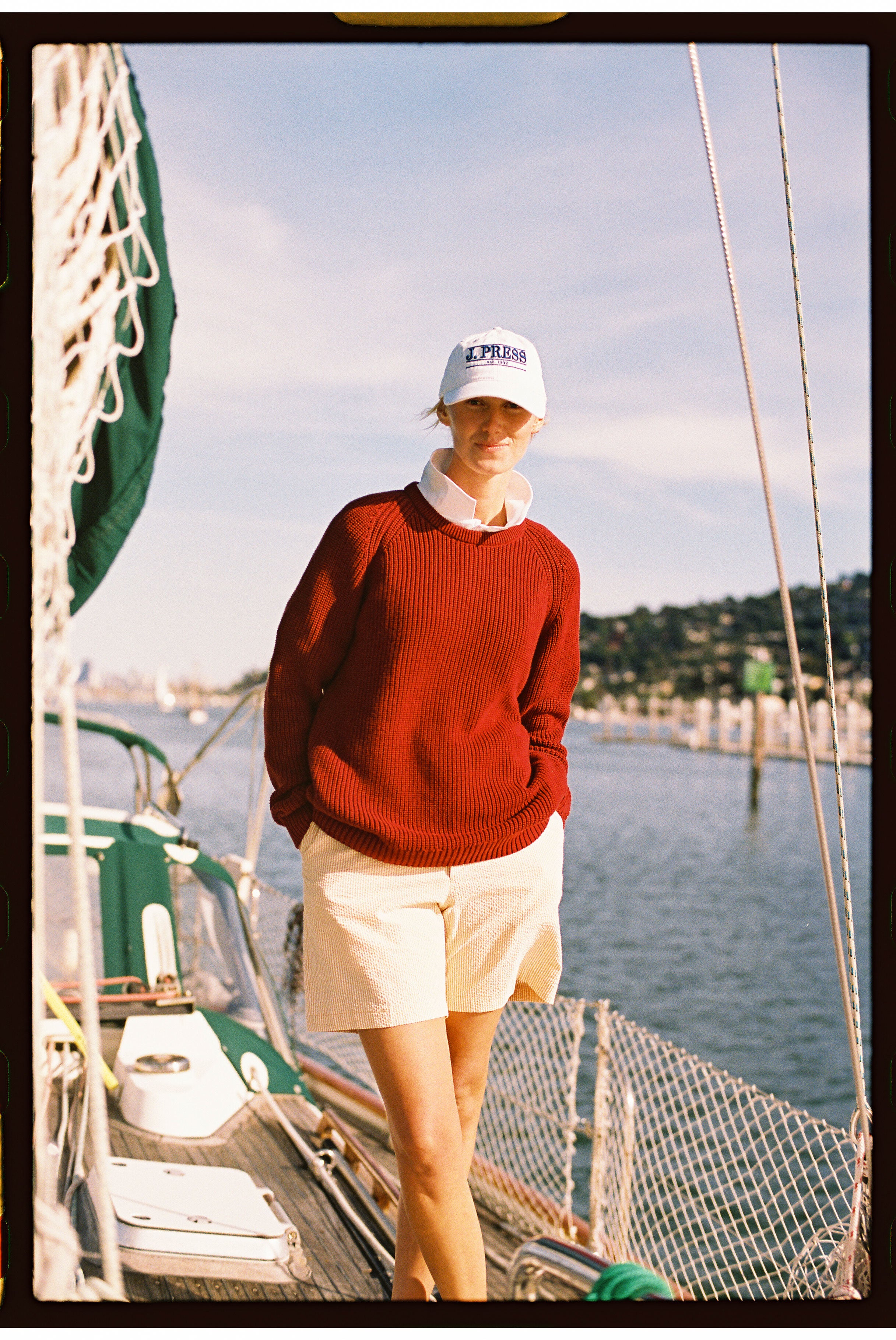Pink Cotton Seersucker Shorts