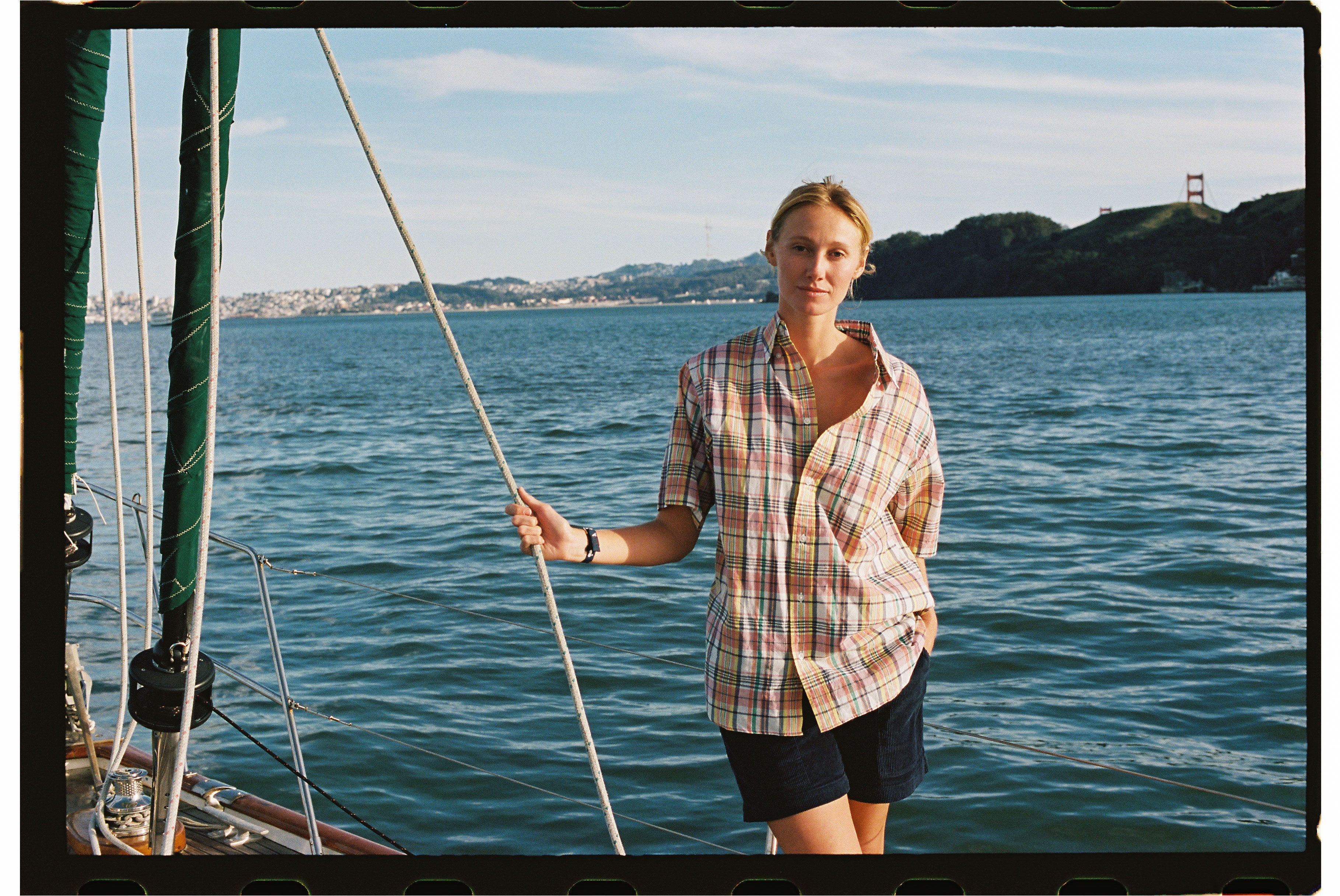 Pink, Navy & Yellow Madras Button Down Short Sleeve Shirt - Classic Fit
