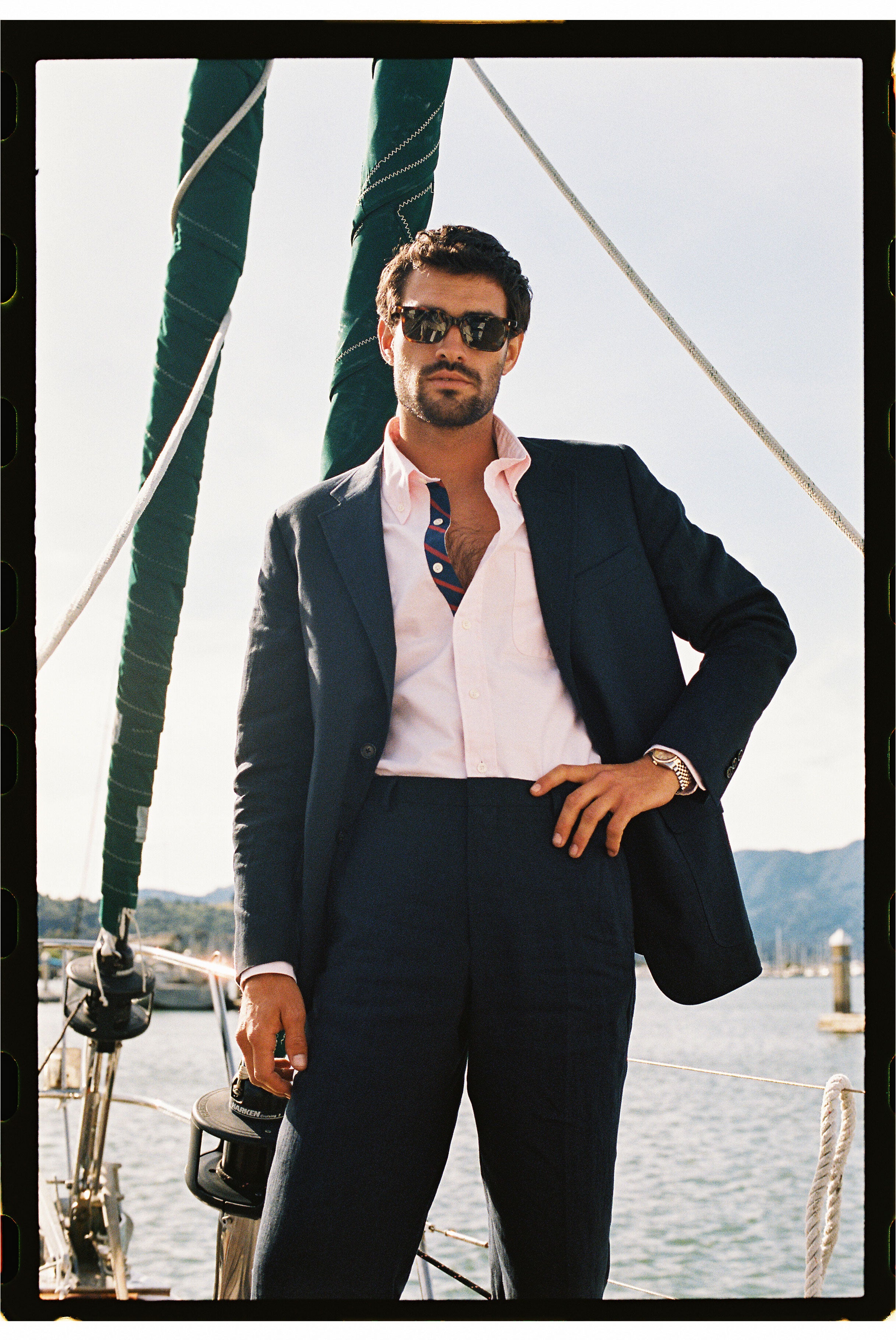 Made-in-USA Navy Linen Sport Coat