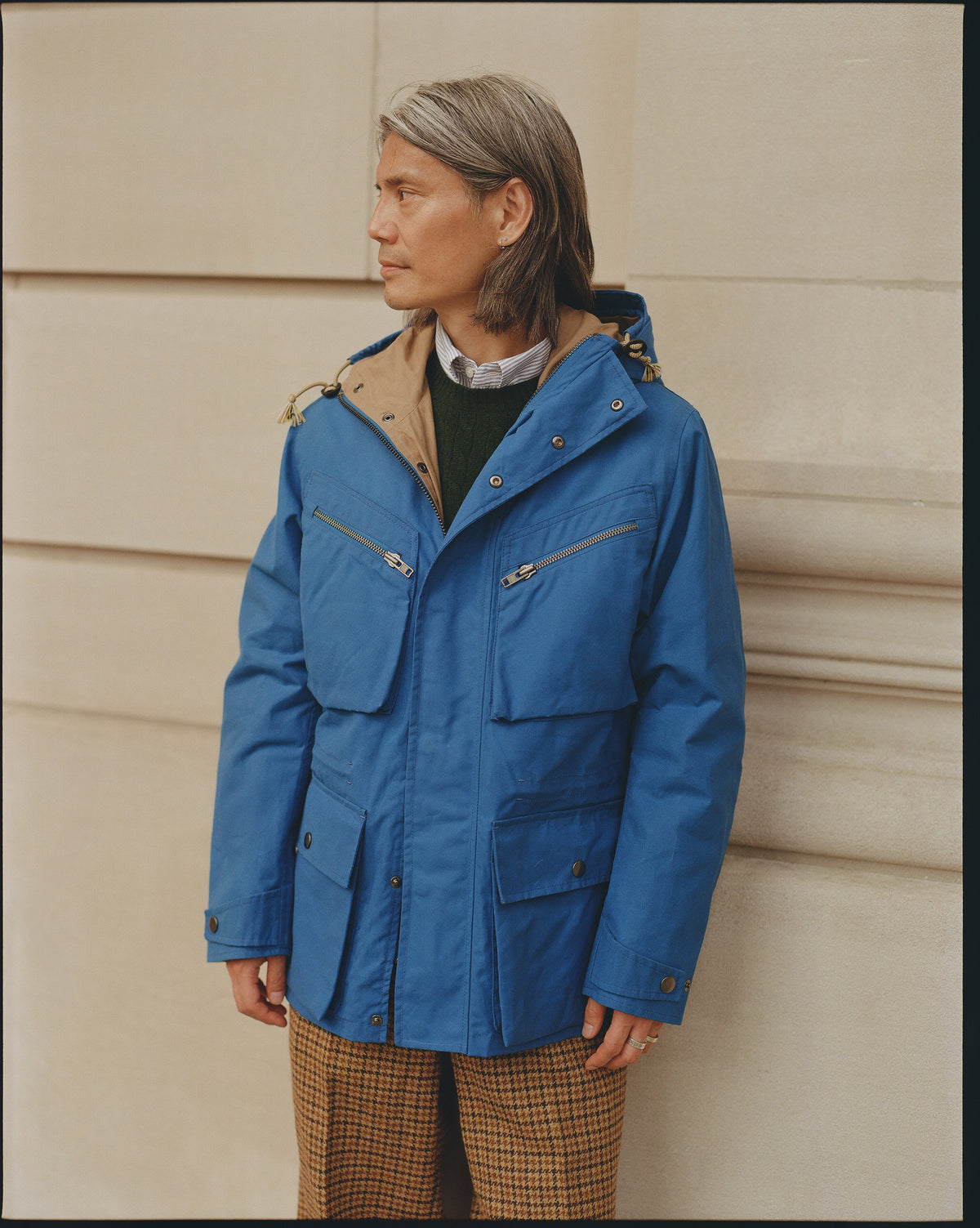 Made-in-England Royal Blue Ventile Cotton Anorak