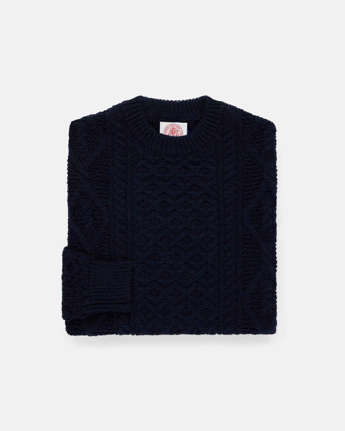 Made-in-Ireland Navy Aran Fisherman's Sweater