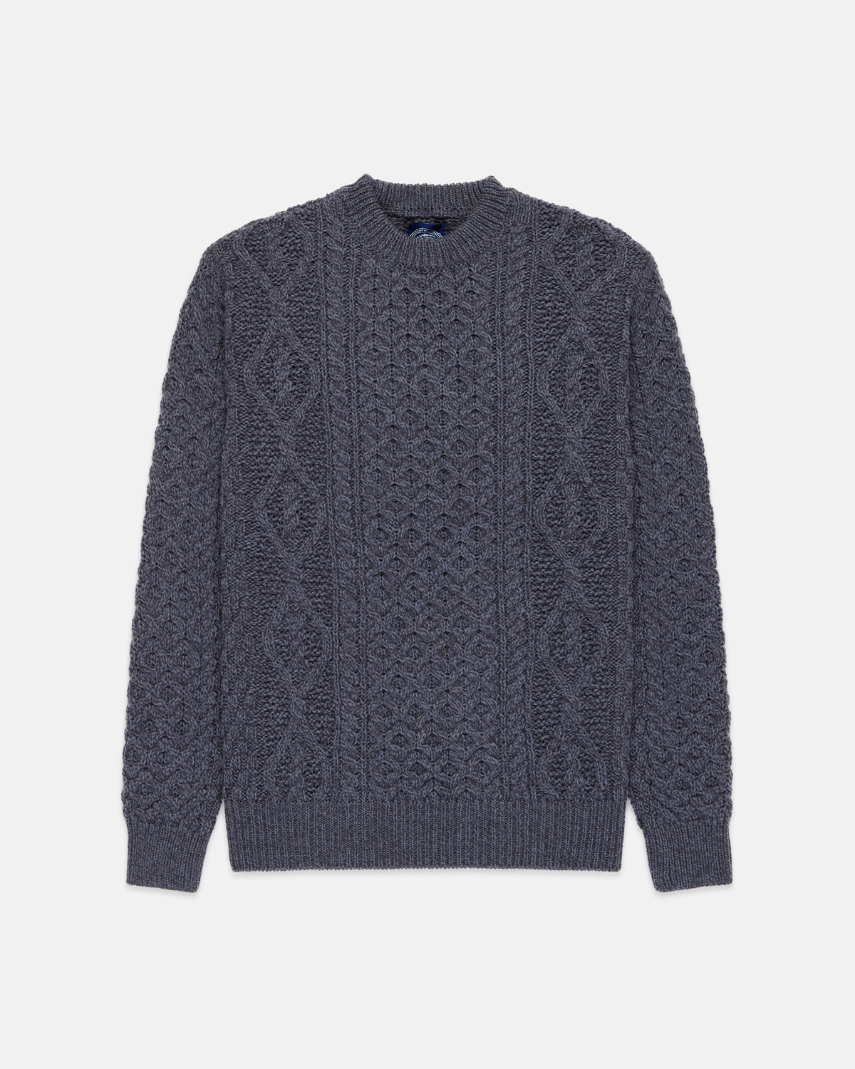 Made-in-Ireland Charcoal Aran Fisherman's Sweater